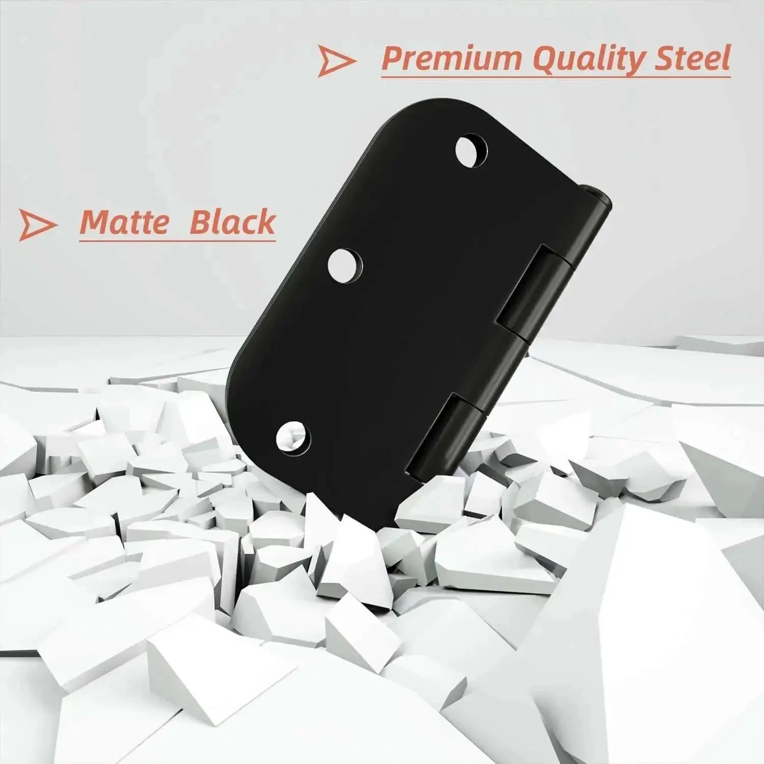 18 Pack Black Matte Interior Door Hinges 3.5 Inch By 3.5 Inch Rounded 5/8 Radius Heavy Duty Hinges For Residential Doors With 6 Screw Holes Durable Matte Finish Easy Install - Image 5