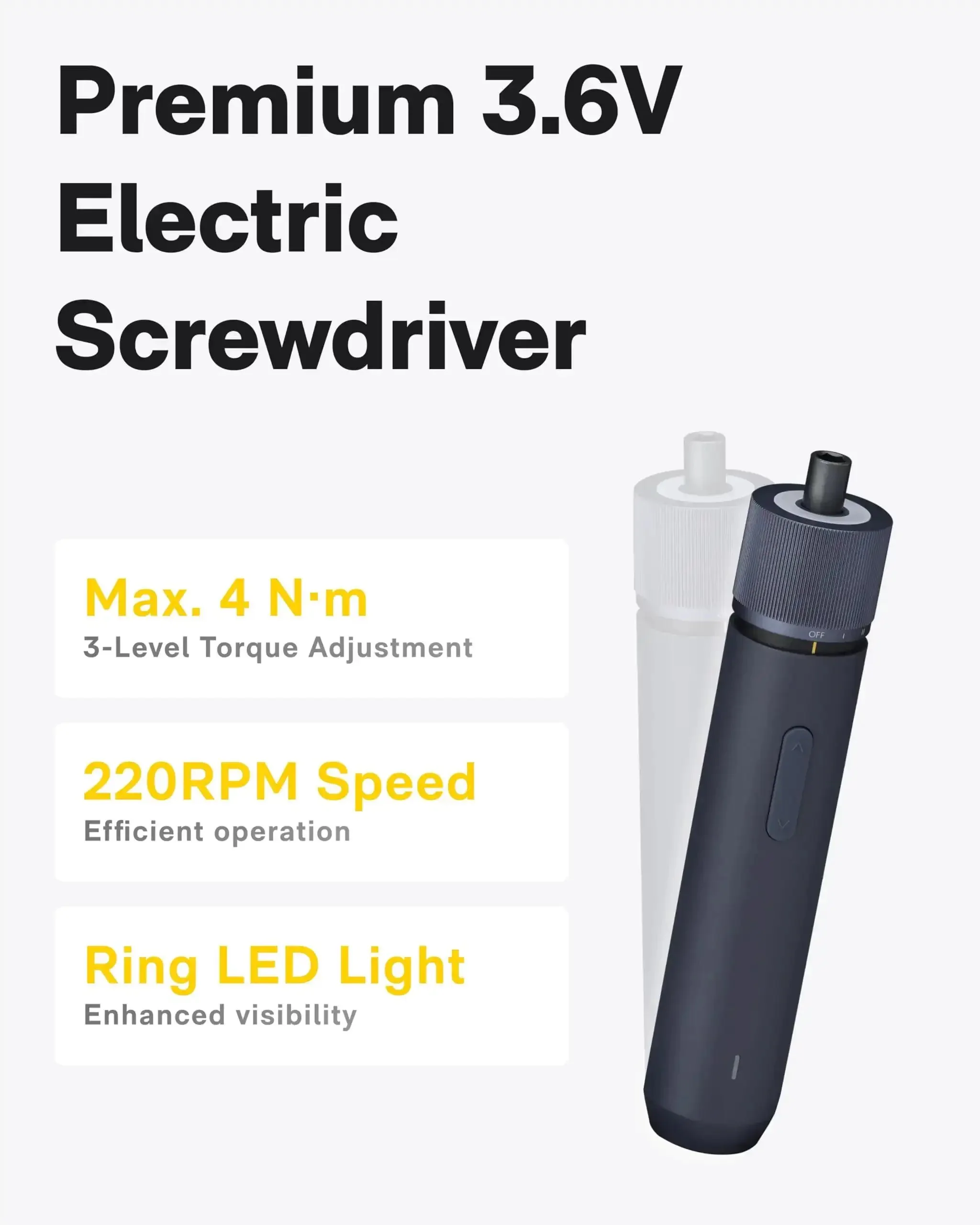 18 Piece Electric Screwdriver Tool Kit With LED Light 3 Torque Settings 10 Bits Compact Portable Home Repair Set For DIY Projects Dorm Rooms And Quick Assembly - Image 9
