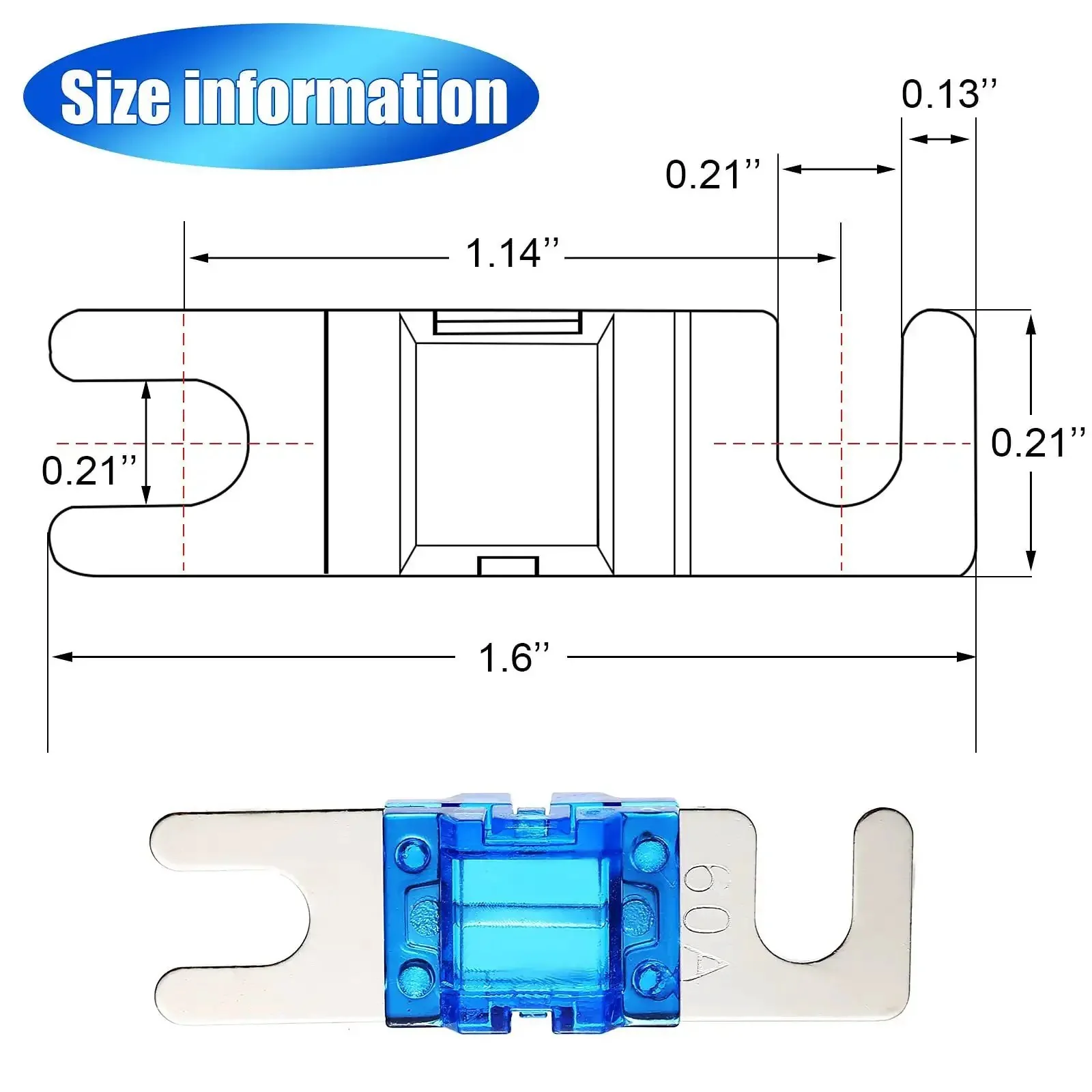 18 Piece Mini ANL Fuse Kit for Car Audio and Marine Electronics, Plated ANL Fuses Set 20A 30A 40A 50A 60A 80A 100A 125A 150A, Perfect for Amp Install, Power Wiring and Quick Replacements - Image 7