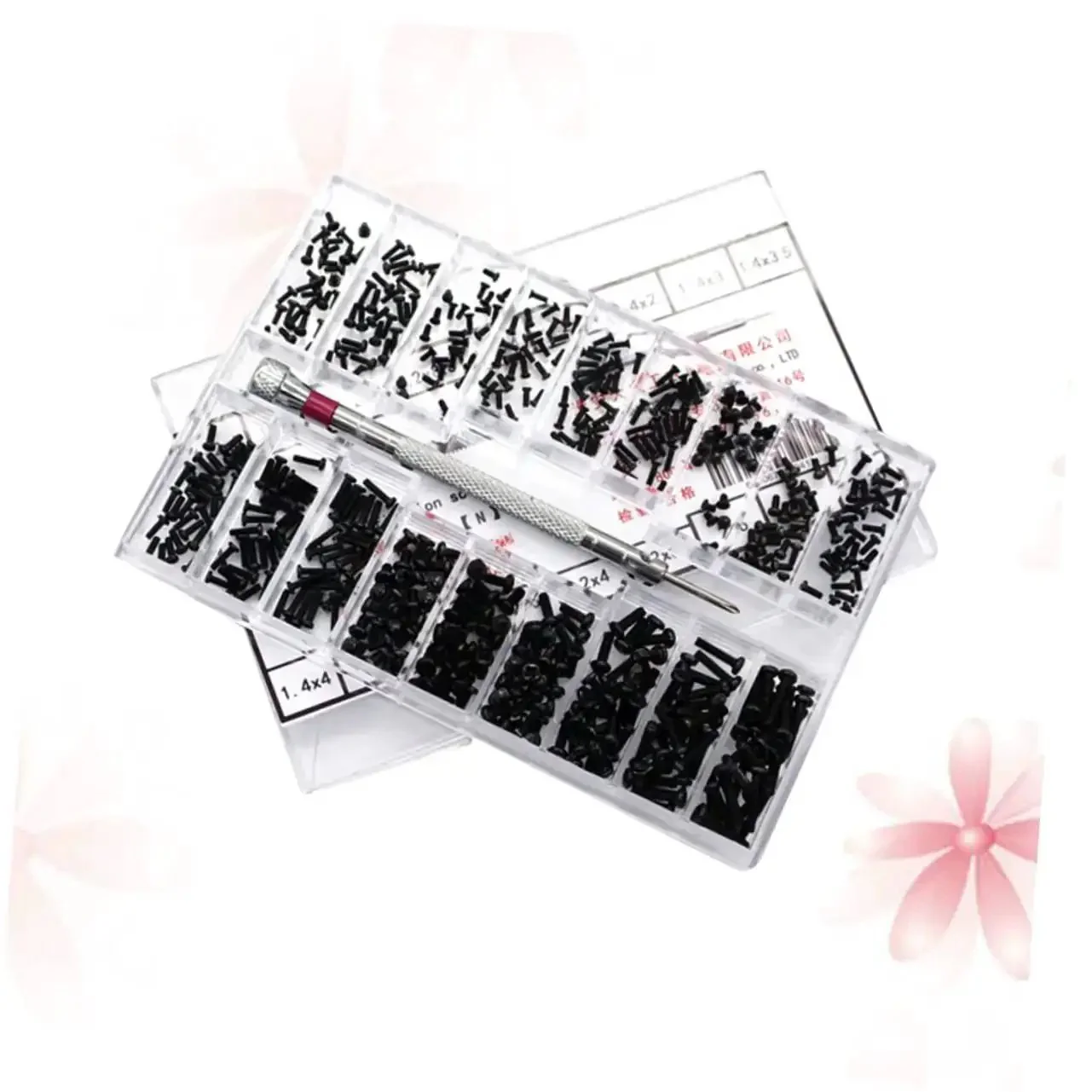 18 Piece Miniature Machine Screw Set With Countersunk And Round Head Screws In Clear Organizer Case For Laptop Repair Glasses And Watch Maintenance Everyday Precision Hardware Kit - Image 3