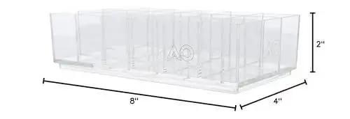 18-Section Drawer Organizer In Industrial Grade Clear Acrylic For Jewelry Makeup Cosmetics Craft Supplies And Office Essentials Durable Stash Tray For Vanity Desk And Drawers Made In USA 4 By 8 By 2 Inches - Image 2