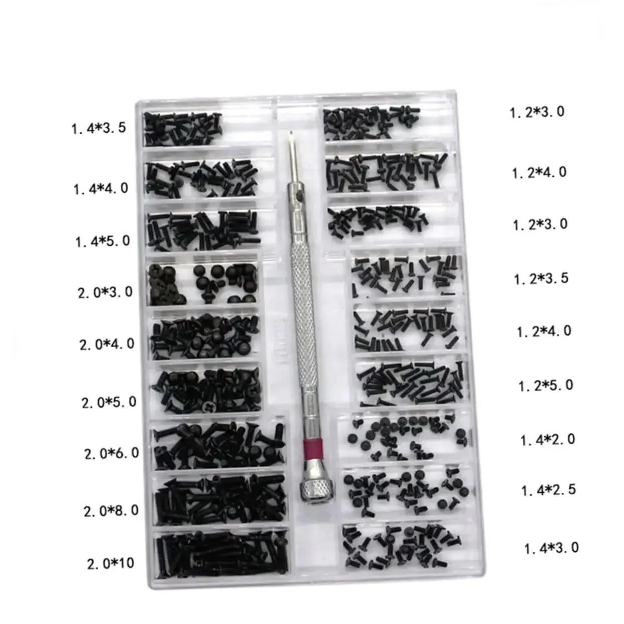 18 Spec Miniature Screw Set Kit With Flat Head Screws In Transparent Case For Glasses And DIY Repairs, Ultra Handy Lightweight Portable Black Screw Assortment For Quick Access And Easy Fixes - Image 8