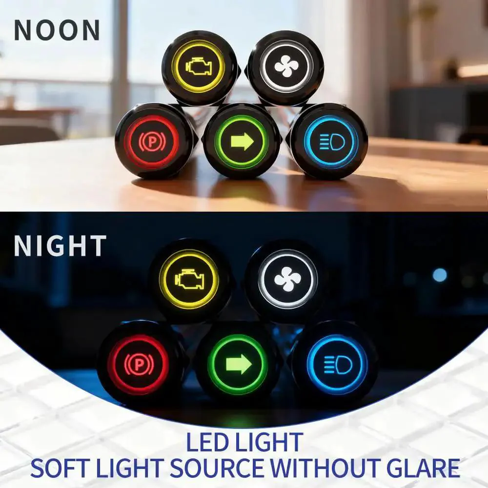 180 Changeable Symbols LED Indicator Light 12V-24V IP67 Waterproof Pre-Wired Dash Pilot Light DIY Ready Premium For Cars Trucks Boats RVs Marine Off Road Red - Image 6