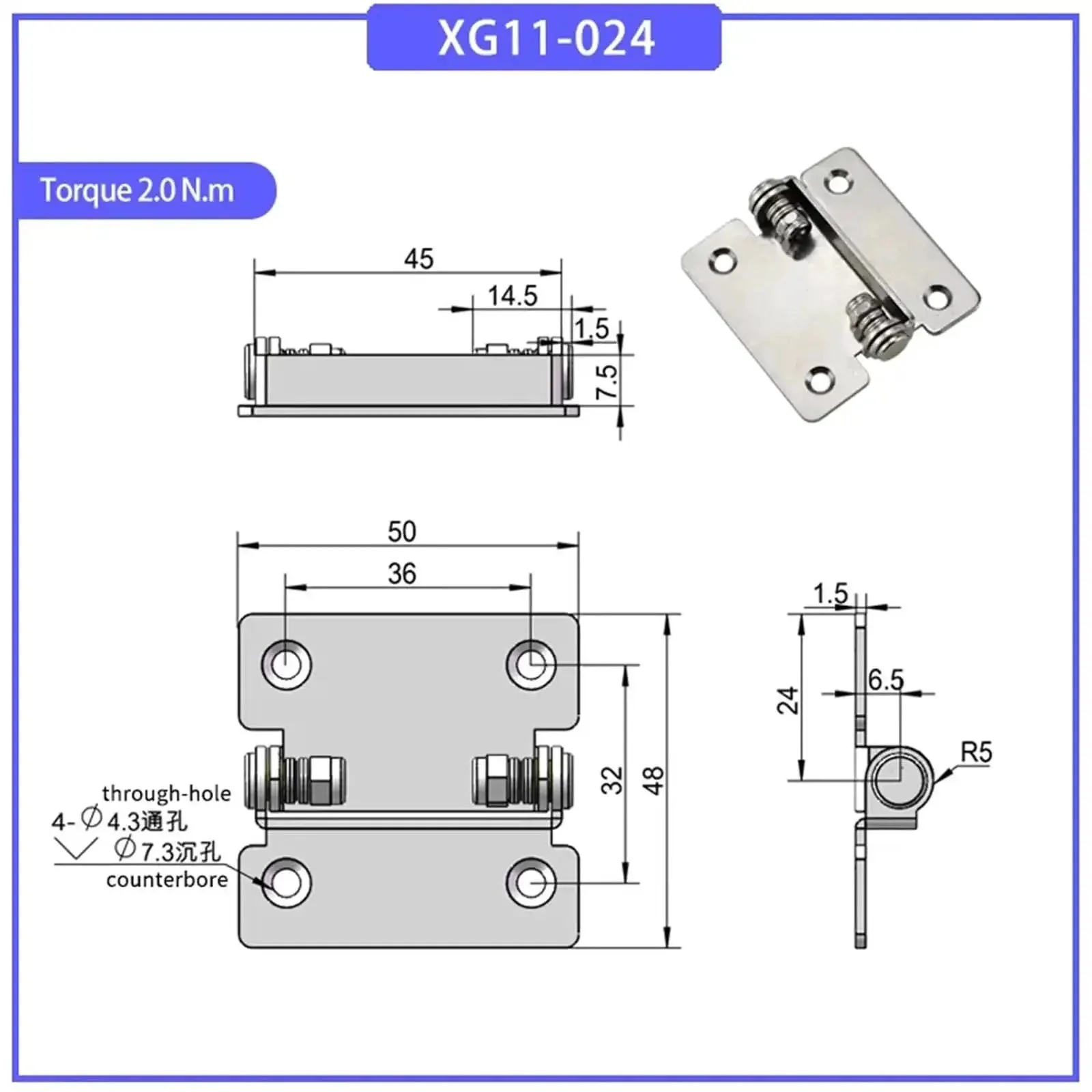180 Degree Foldable Gate Hinge With Free Stop And Adjustable Damping Torque, Heavy Duty 304 Stainless Steel Hardware, No Squeak Soft Close, Durable 1Pcs For Exterior Or Interior Gates - Image 5