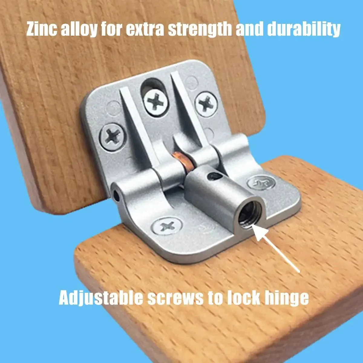 180 Degree Locking Hinges With Adjustable Small Torque For Folding Table Leaves And Bi Fold Doors, Heavy Duty Zinc Alloy Construction, Locking Table Hinge For Folding Tables And Leaves, Built To Last And Easy To Install - Image 5