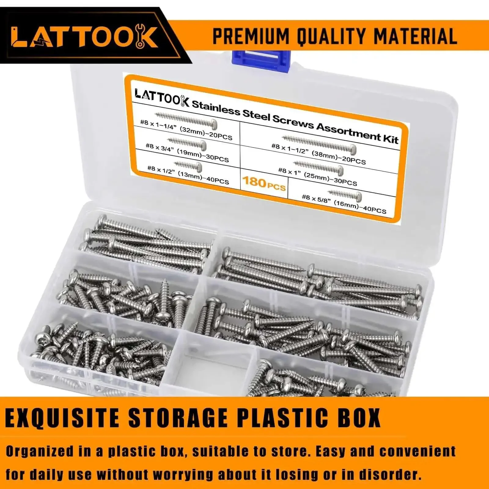 180-Piece No 8 Torx Security Screws Kit With Pro Grade 304 Stainless Steel Button Head Self-Tapping Sheet Metal Screws Anti Theft Tamper Proof Includes T20 Bit And Wrench - Image 2