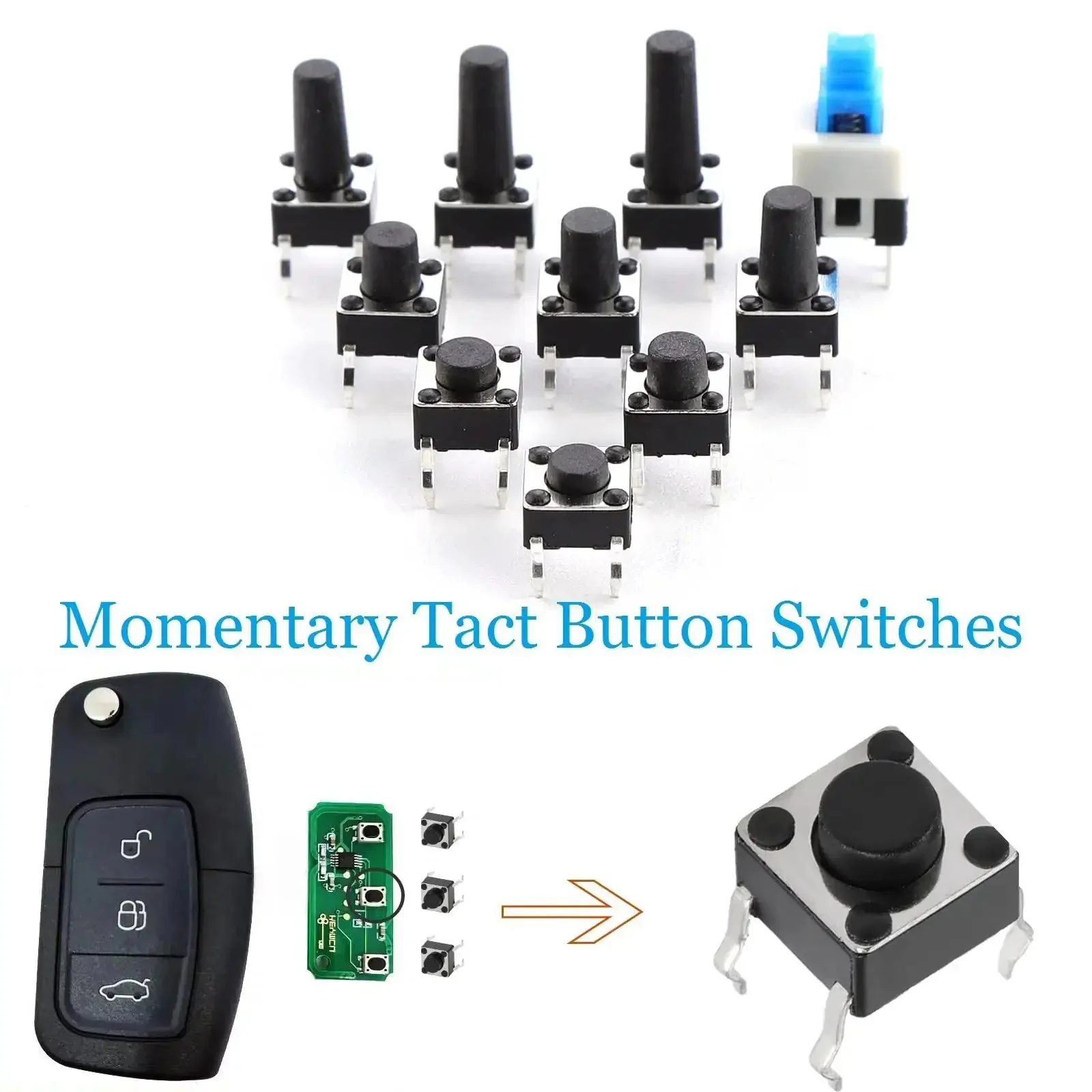 180-Piece Tactile Push Button Switch Kit With 10 Value Sizes 6x6mm To 7x7mm 4-Pin Micro Momentary Tact Switch Set For Prototyping DIY Electronics Projects And Hobbyist Builds - Image 4