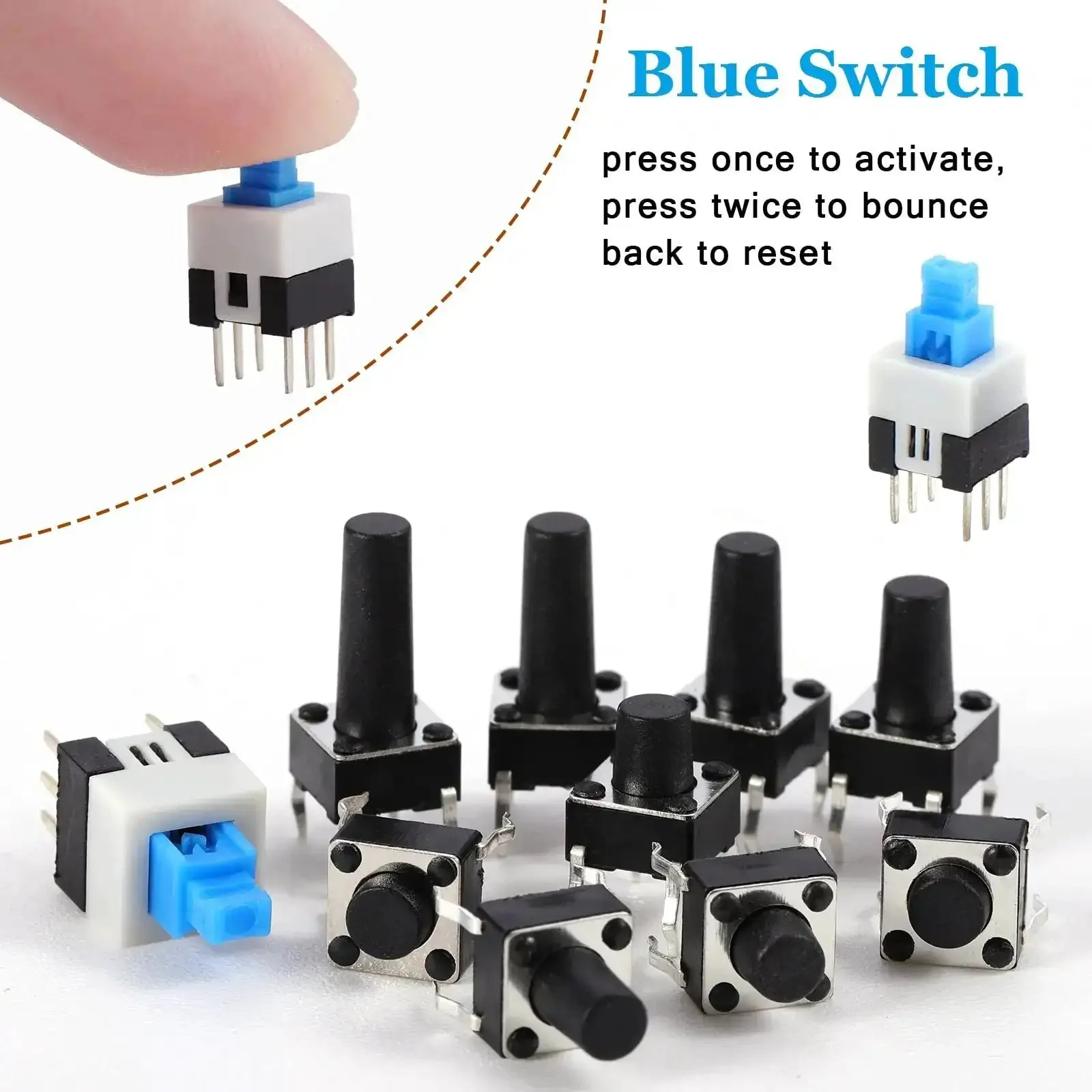 180-Piece Tactile Push Button Switch Kit With 10 Value Sizes 6x6mm To 7x7mm 4-Pin Micro Momentary Tact Switch Set For Prototyping DIY Electronics Projects And Hobbyist Builds - Image 6