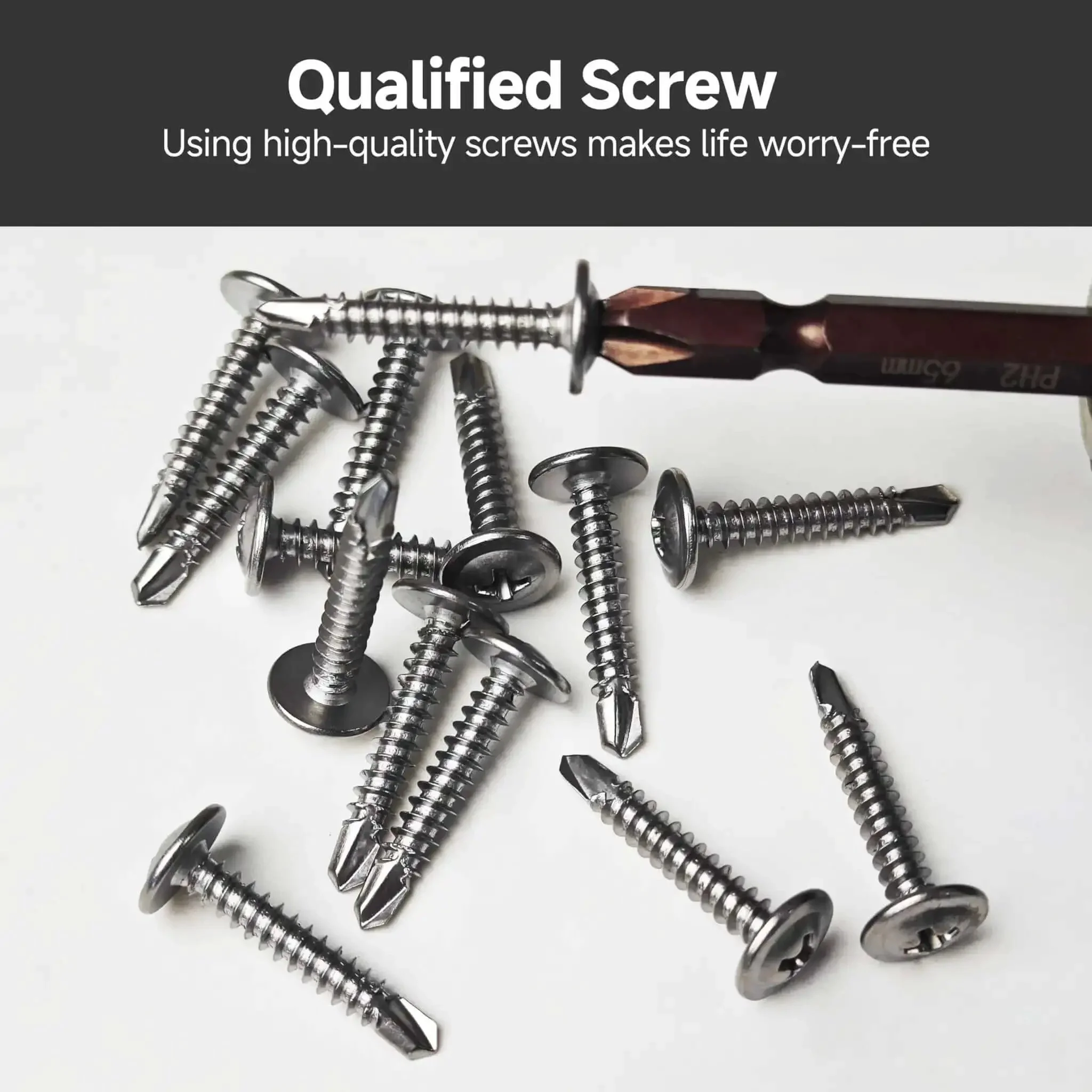 185 Piece Self Tapping Screws Assortment Kit For Metal 410 Stainless Steel Truss Head Self Drilling Screws In Number 8 And Number 10 From Half Inch To One And A Half Inch With Wide Range Of Sizes For Quick Tapping Pro Grade - Image 2