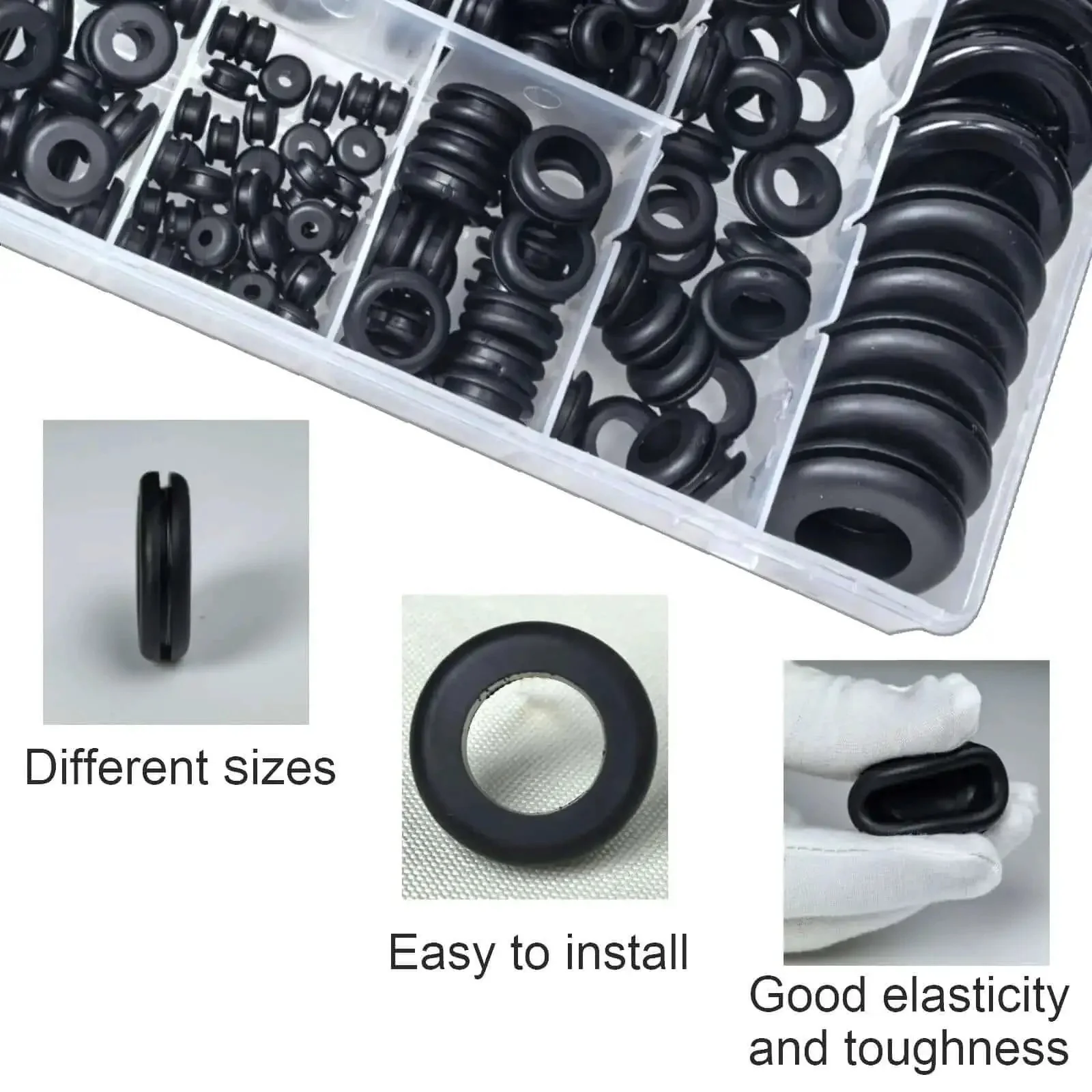 188Pcs Rubber Grommets Kit In 10 Sizes With Firewall Hole Plugs Assortment For Wires Electrical Auto Body Sheet Metal Go To DIY Projects Cable Seals Eyelet Ring Gasket Set - Image 6
