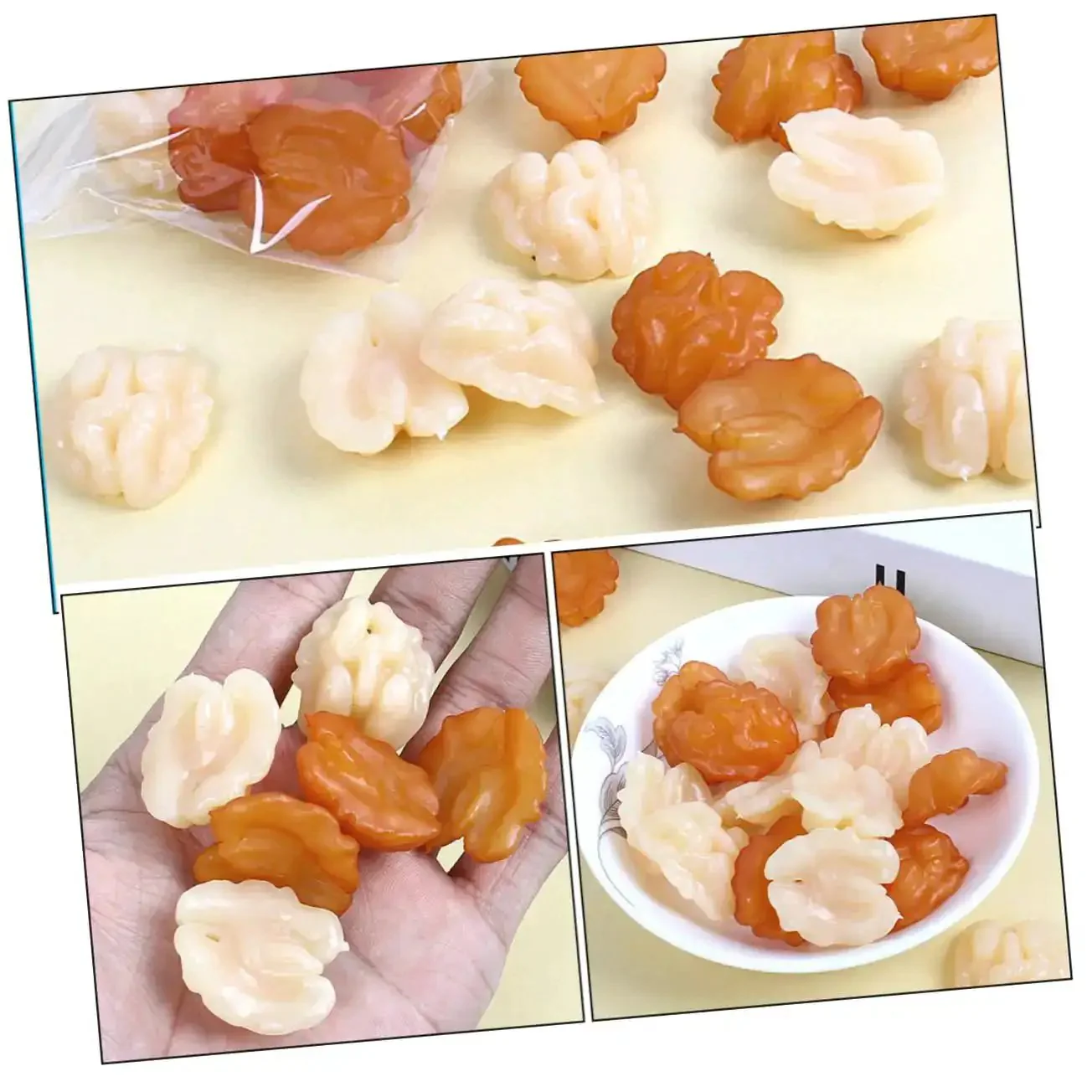 18Pcs Lifelike Walnut Models For DIY Crafts And Home Decor Dope Realistic Artificial Nuts Miniature Nut Ornaments For Tablescapes Rustic Decor And Holiday Centerpieces - Image 2
