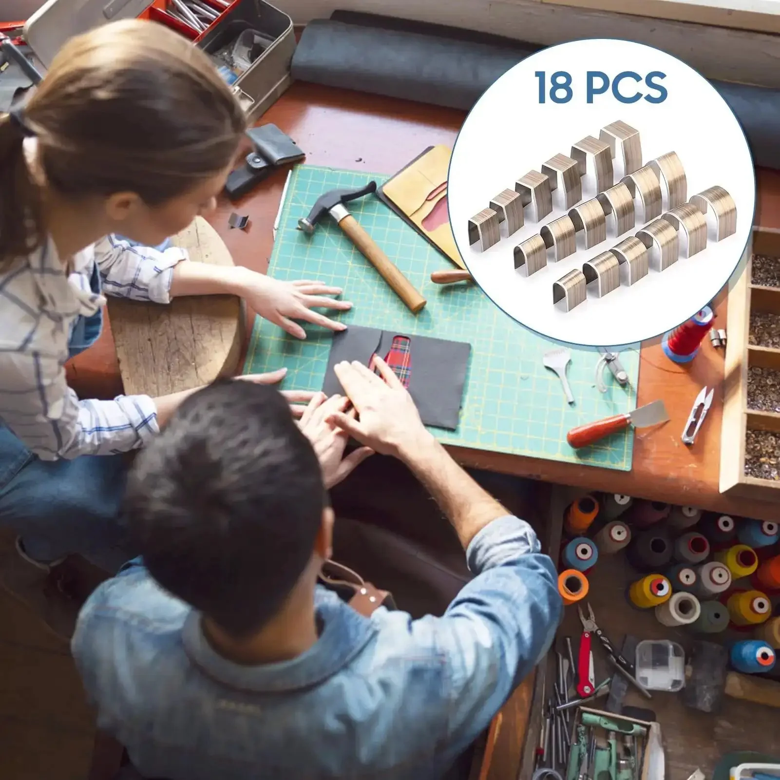 18Pcs Universal DIY Embossing Punch Set Kit In Alloy Steel For Leather Crafting Includes 3 Shapes And Durable Punches Built Tough For Long Lasting Use A Real Go To Tool For DIY Projects And Pro Leather Finishing - Image 5