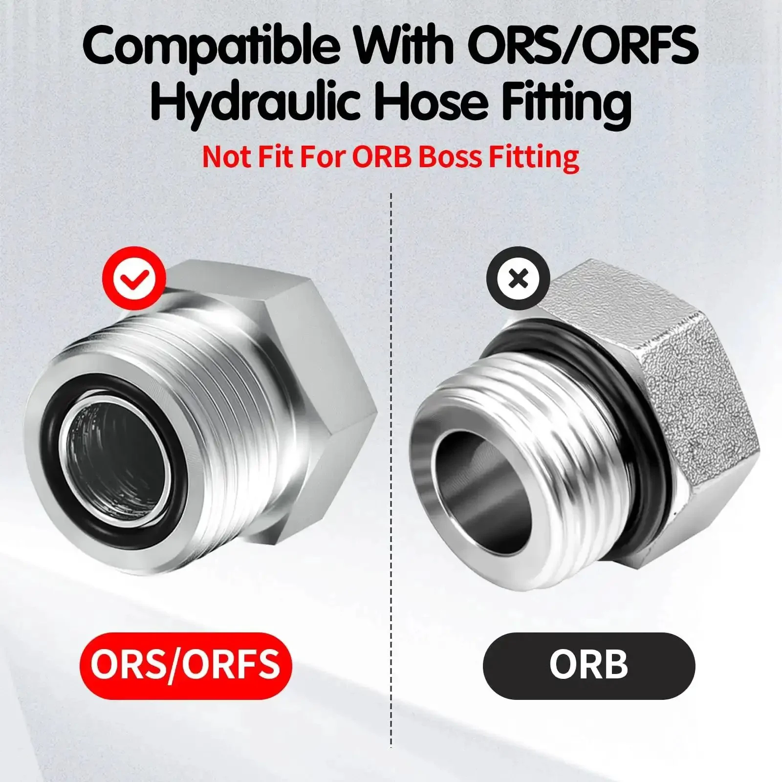 195 Piece ORS ORFS Hydraulic O Ring Kit With Buna 90 Nitrile O Rings 8 Sizes For Flat Face Fittings And Hydraulic Hoses Durable Sealing Kit For Replacements And Maintenance Pro Grade - Image 5