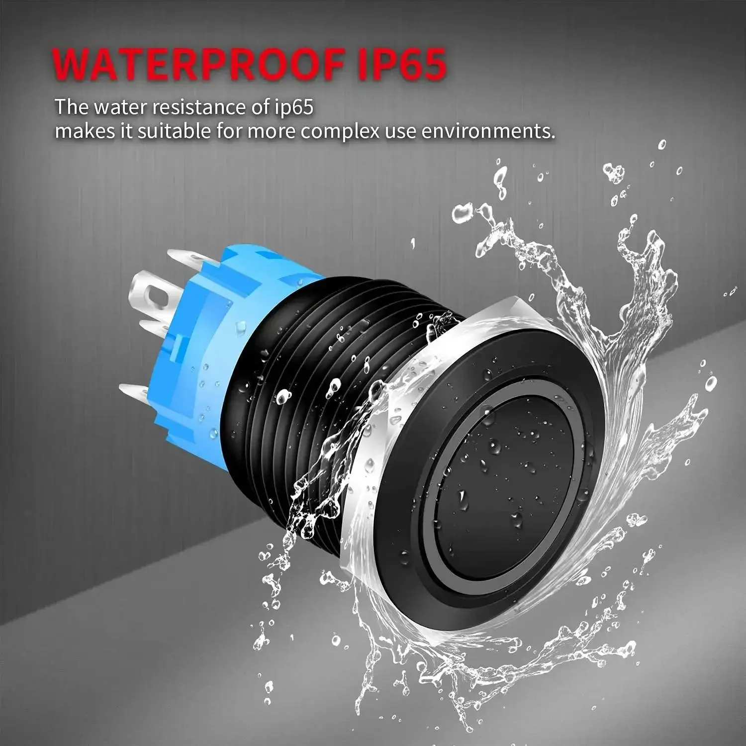 19mm 12V Latching Push Button Switch With Blue LED Light Waterproof Marine Grade On Off Prewired Button Bezel Mount For RV Boat Trailer And Other Marine Gear Pack Of 8 Durable Easy To Wire - Image 2