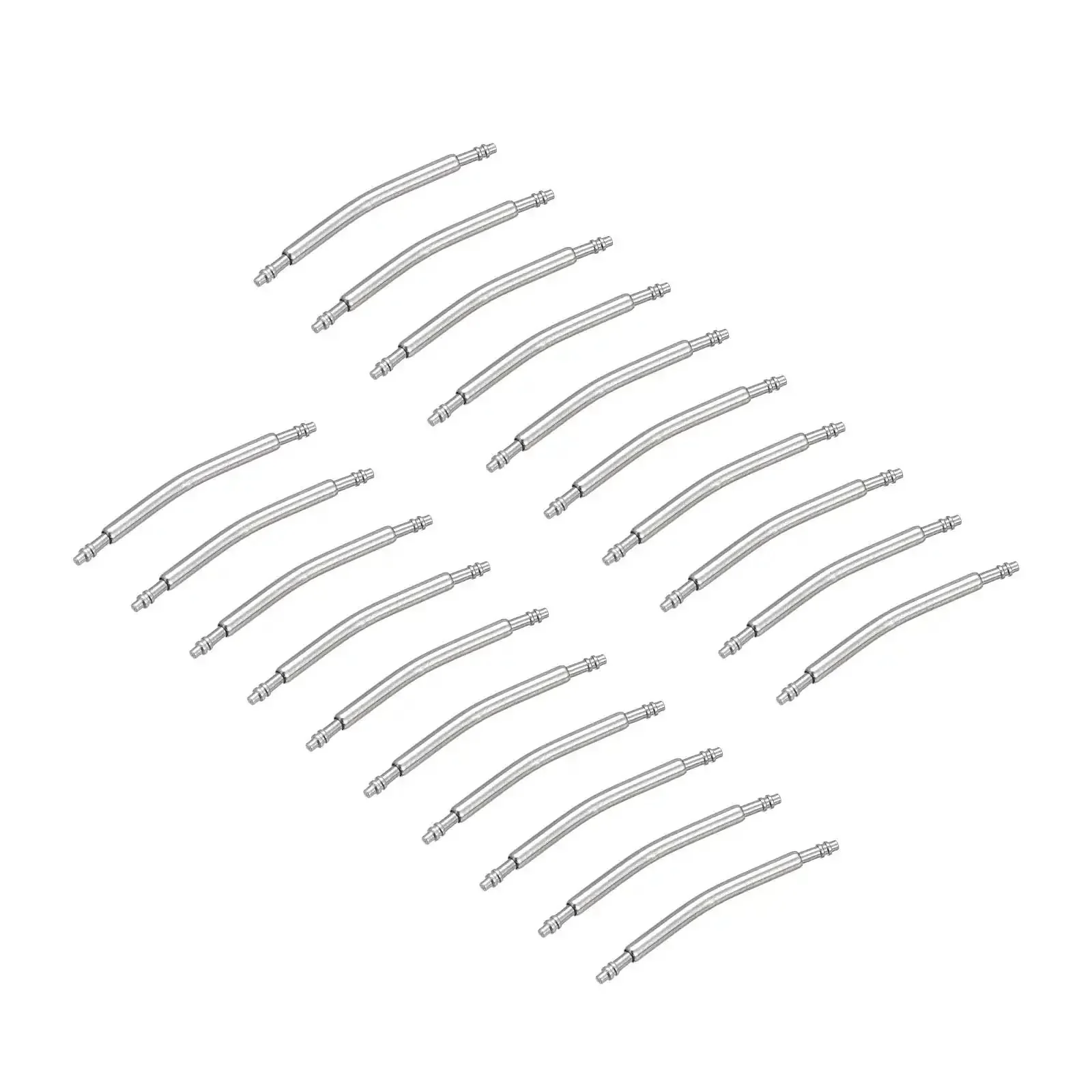 19mm Curved Spring Bar Pins 1.5mm Diameter Stainless Steel Double Flanged End Watch Band Link Pins For Leather Straps Replacement 20 Pieces Great For Quick Strap Adjustments And Spare Link Repairs