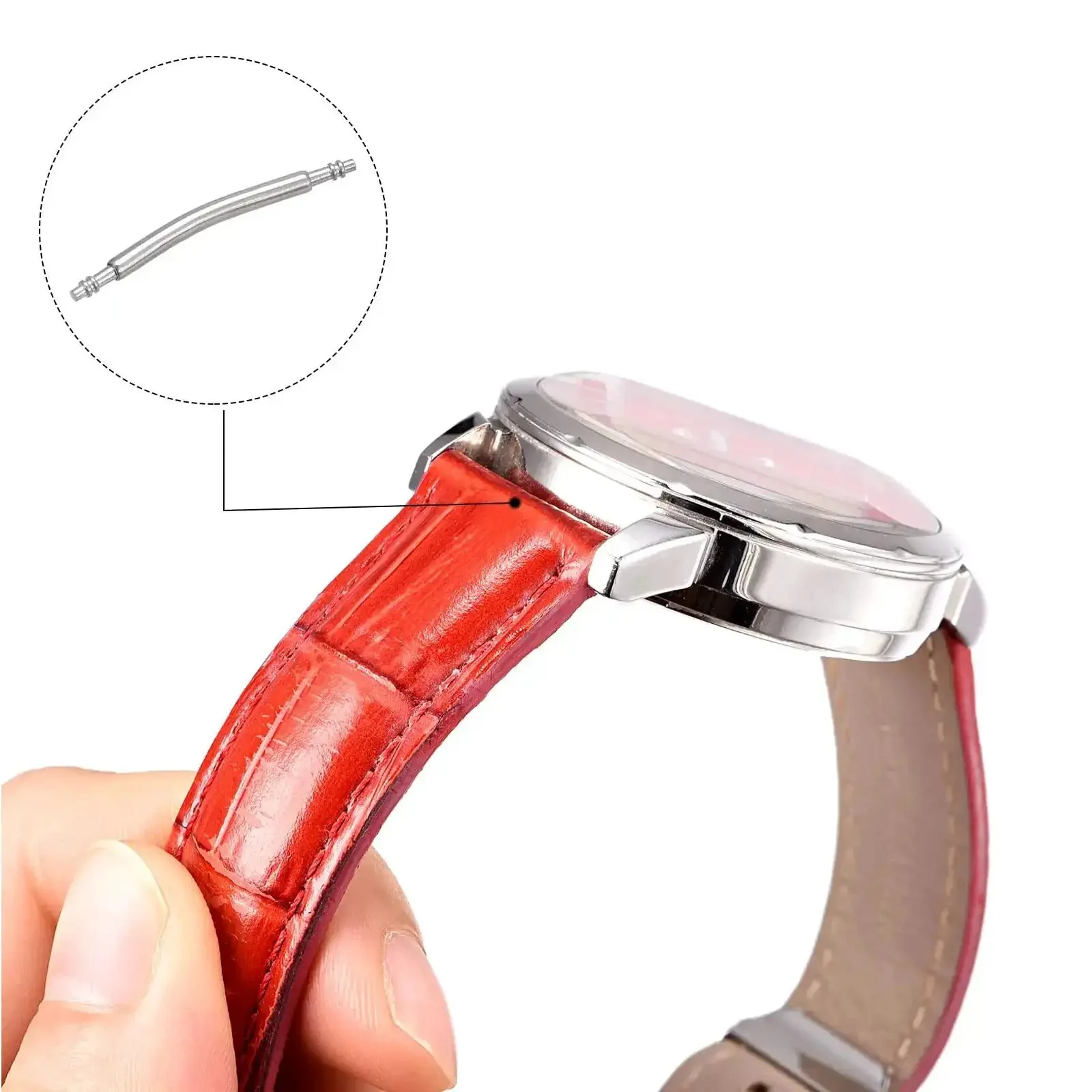 19mm Curved Spring Bar Pins 1.5mm Diameter Stainless Steel Double Flanged End Watch Band Link Pins For Leather Straps Replacement 20 Pieces Great For Quick Strap Adjustments And Spare Link Repairs - Image 3