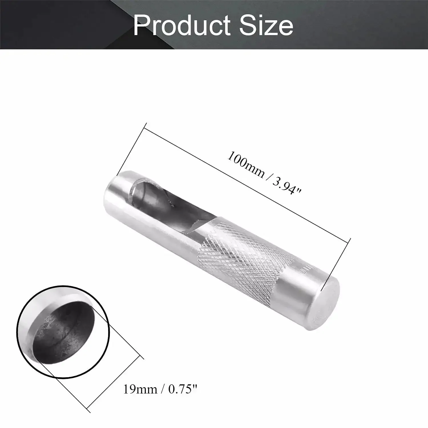 19mm Round Hollow Leather Punch Tool For Crafting Durable Carbon Steel Hollow Punch Cutter With Knurled Handle For A Secure Grip Pro Grade Leatherwork And DIY Projects 3.94 Inch Length - Image 8