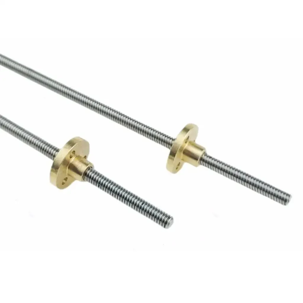 1Mm Pitch Threaded Rod For 3D Printers With Brass Nut, T5 Stainless Steel Trapezoidal Rod Lead 1Mm, Lengths 100Mm To 1000Mm, High Precision Linear Motion Guide For Diy CNC And Printers - Image 3
