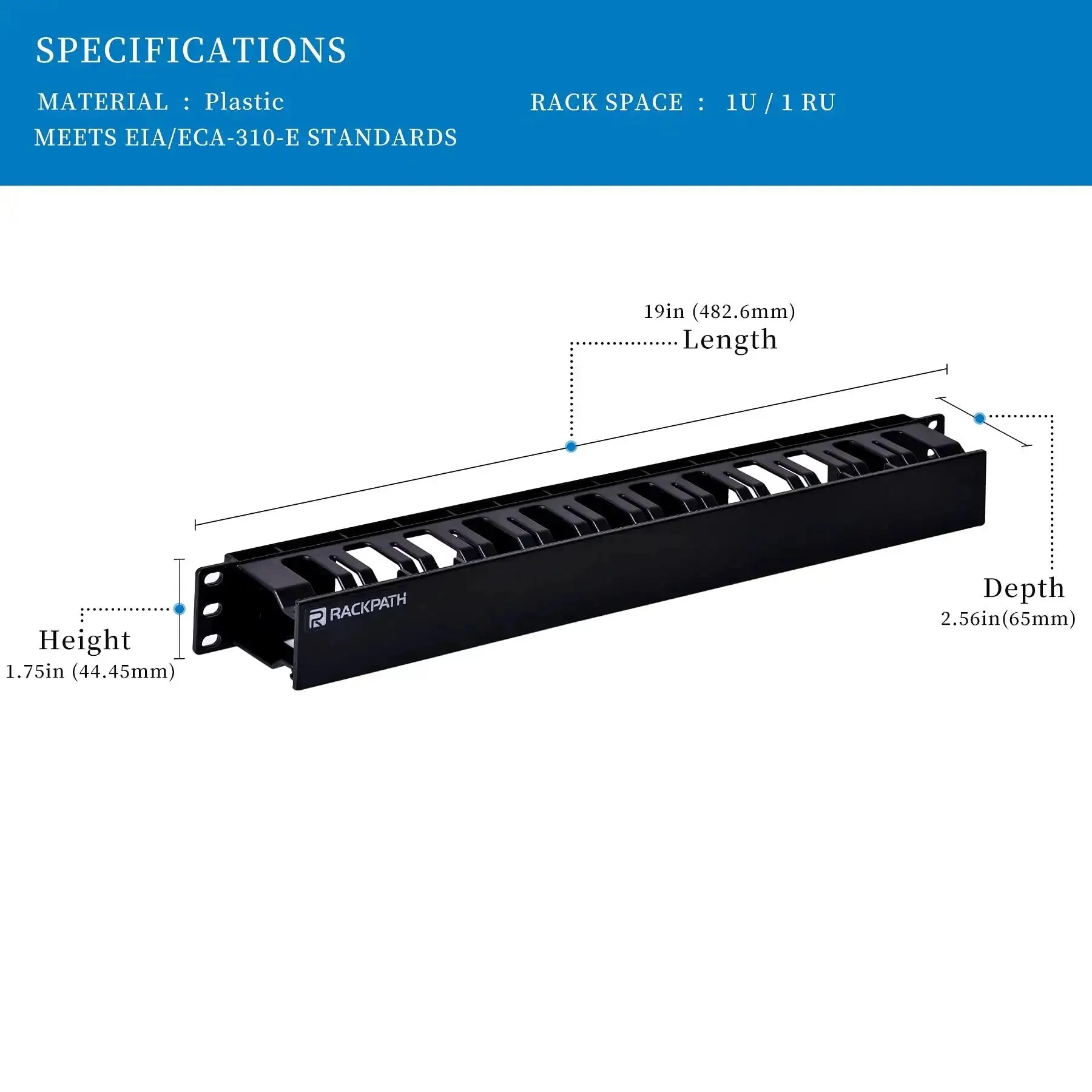 1U 19 Inch Plastic Server Rack Cable Management Raceway With Removable Panel Cover For Neat Easy Cable Routing In Data Centers And Home IT Setups Ideal For Organizing Power And Data Cables In Server Racks Slick Durable And Budget Friendly - Image 7