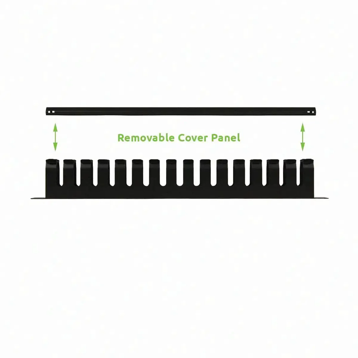 1U Metal Rack Mount Horizontal Cable Manager Duct Raceway For 19 Inch Server Rack Heavy Duty Steel Panel For Cable Organization And Backside Cable Support Easy Install Includes Screws - Image 3