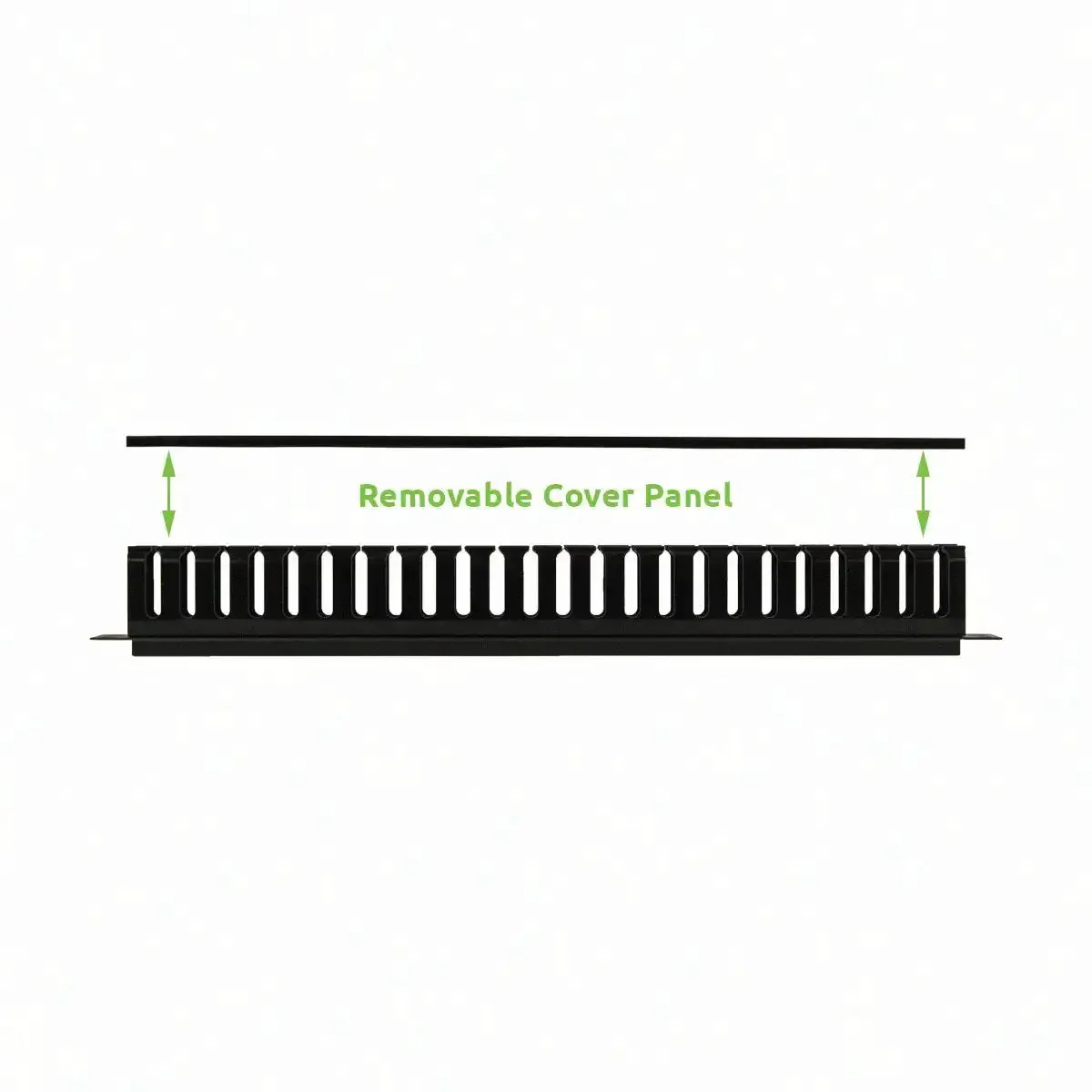 1U Plastic Rack Mount Horizontal Cable Manager Duct Raceway For 19 Inch Server Rack Patch Panel Compatible Lightweight And Easy Install Screws Included Keeps Cables Neat And Tidy Behind Your Gear - Image 3