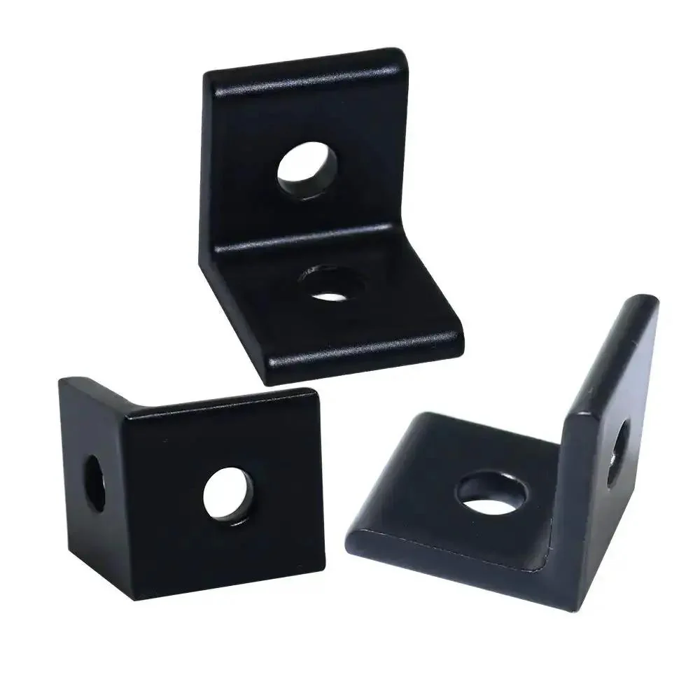 2 Hole Black 90 Degree Inside Corner Bracket Kit For 2020 Aluminum Extrusion 20x20 Profile With 6mm Slot Includes 20 T Nuts, 20 Hex Screws, And 1 Allen Wrench Heavy Duty Easy Mounting For 3D Printer And CNC Frame - Image 5