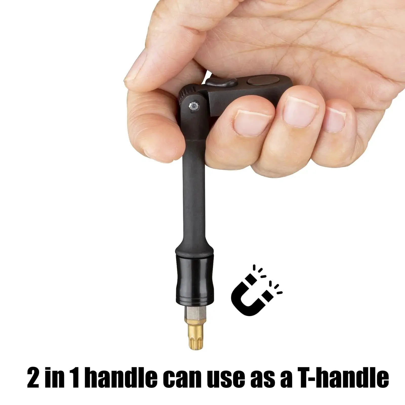 2-In-1 1/4 Inch Drive Quick Release Ratchet Set With 72-Tooth Ratchet, SAE And Metric Sockets, Flex Locking Head, Low-Profile Spline Bits, Compact Metal Case, Multi-Function Tool Kit - Image 3