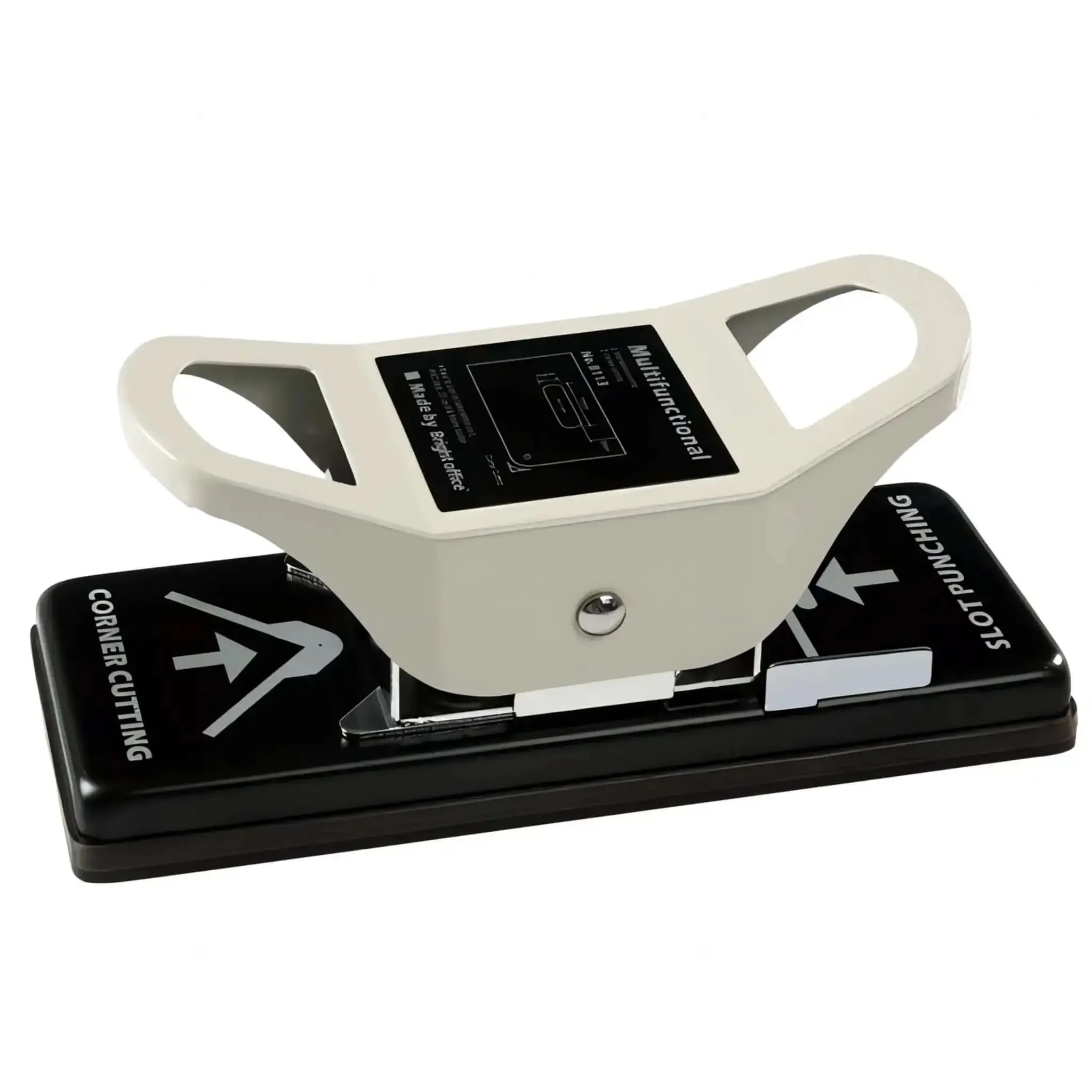 2-In-1 Slot Hole Punch For Paper And PVC Cards - Heavy Duty All Metal Corner Rounding And Slot Punch Tool With 5mm Radius Corners And 3x13mm Slots, Built-In Centering Guide For ID Badges And Business Cards