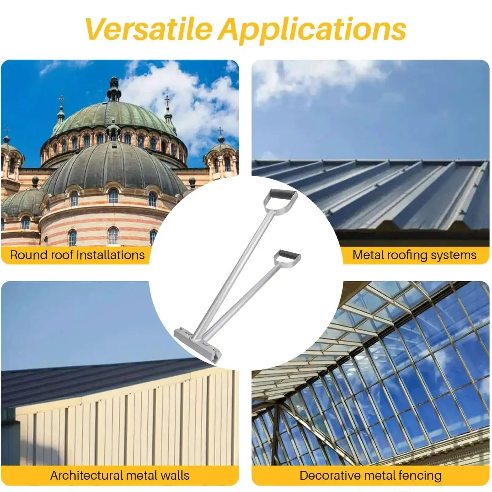 2-In-1 Standing Seam Tool For Roofing And Metal Work With Pro-Grade Dual Angle Control 90 And 180 Degrees Seam Height 1 To 1.5 Inches Leak-Proof Interlocking System Non-Slip Ergonomic Handle Sheet Metal Hand Seamer For Edging Roofing And Clamping - Image 3