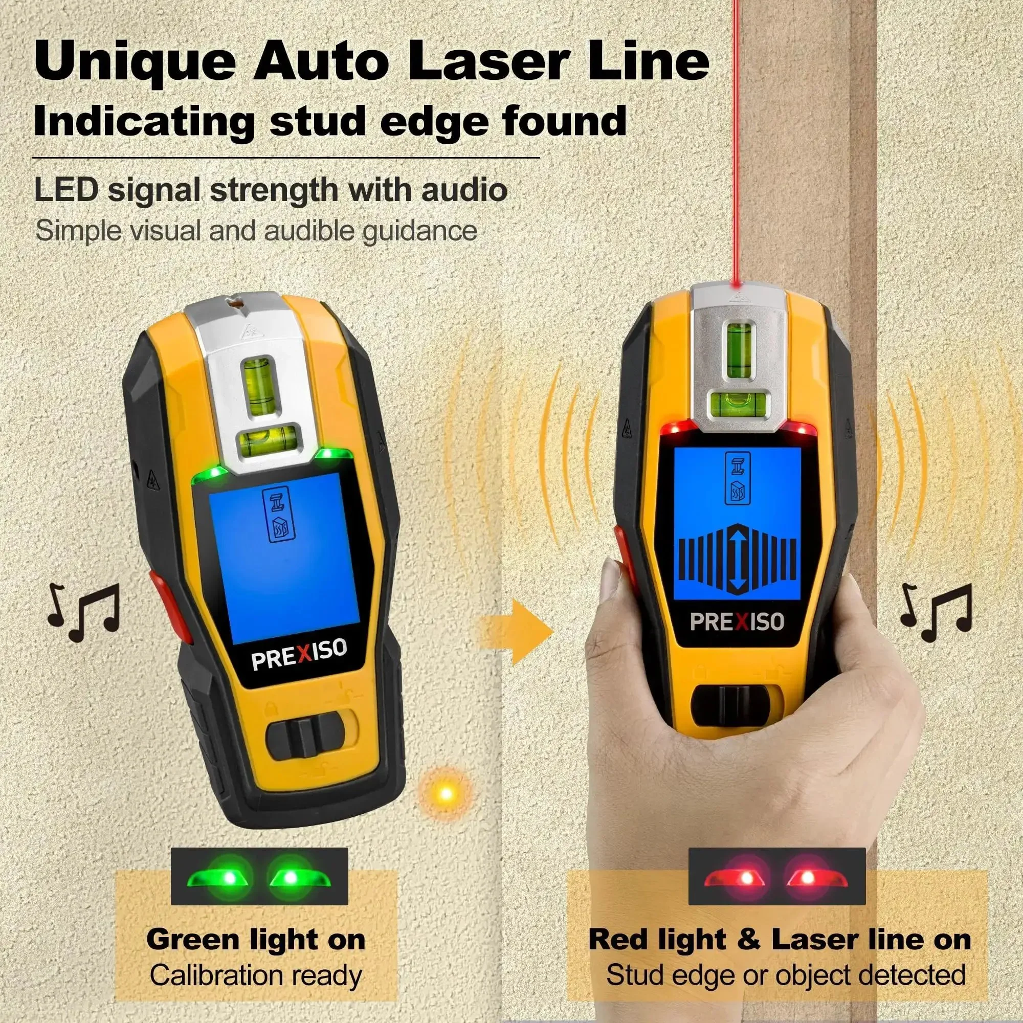 2-In-1 Stud Finder With Laser Level, Rechargeable Cross Line Laser And Wall Scanner For Studs, Joists, Pipes, Wires, Wood And Metal, Hang Frames, Pictures, Shelves Like A Boss - Image 6