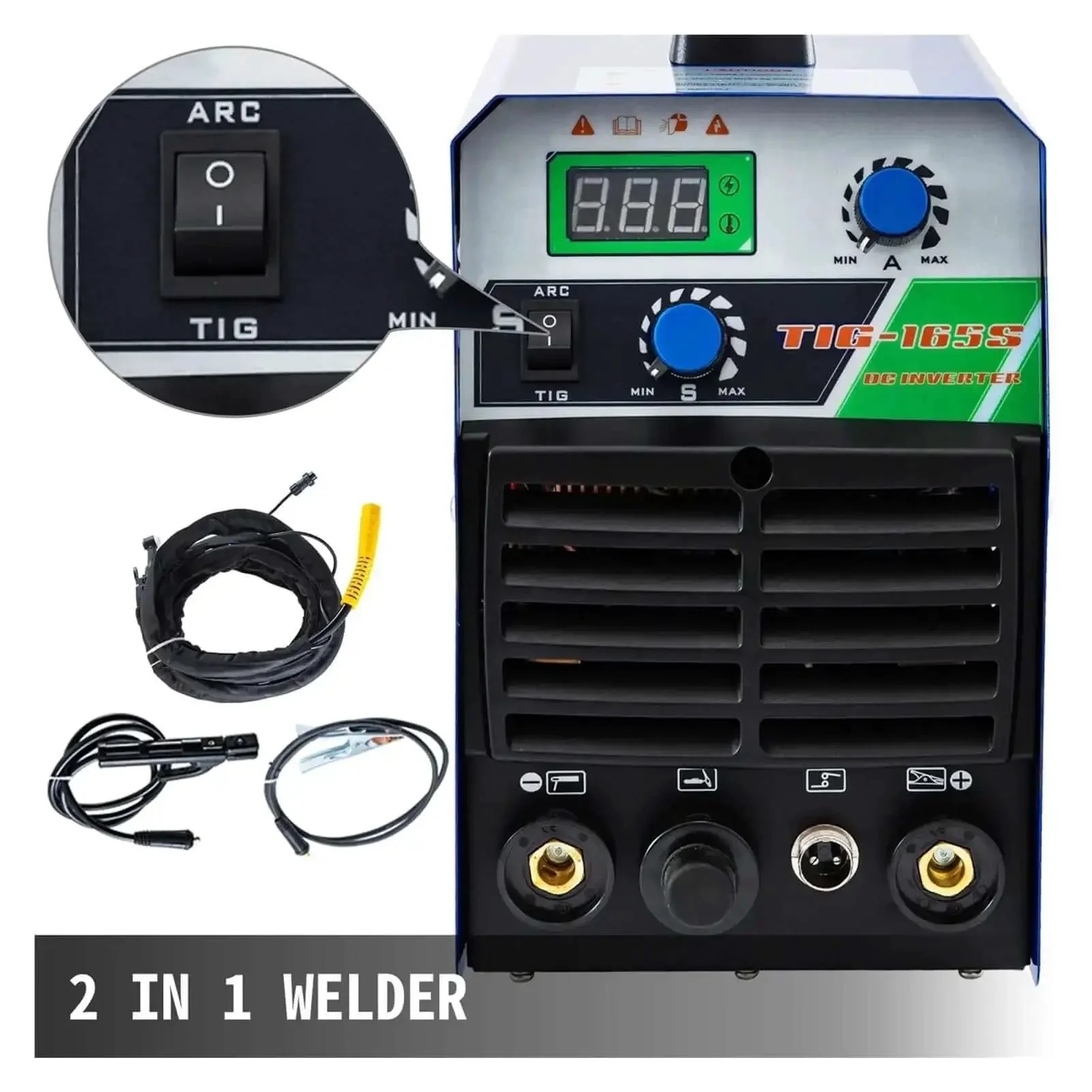 2 In 1 TIG And Arc Welder Portable IGBT Inverter With Adjustable 20 To 160 Amp Output, Switchable TIG And Stick Arc Welding, Lightweight Industrial Grade Power Tool For Home Shop And On The Go - Image 4