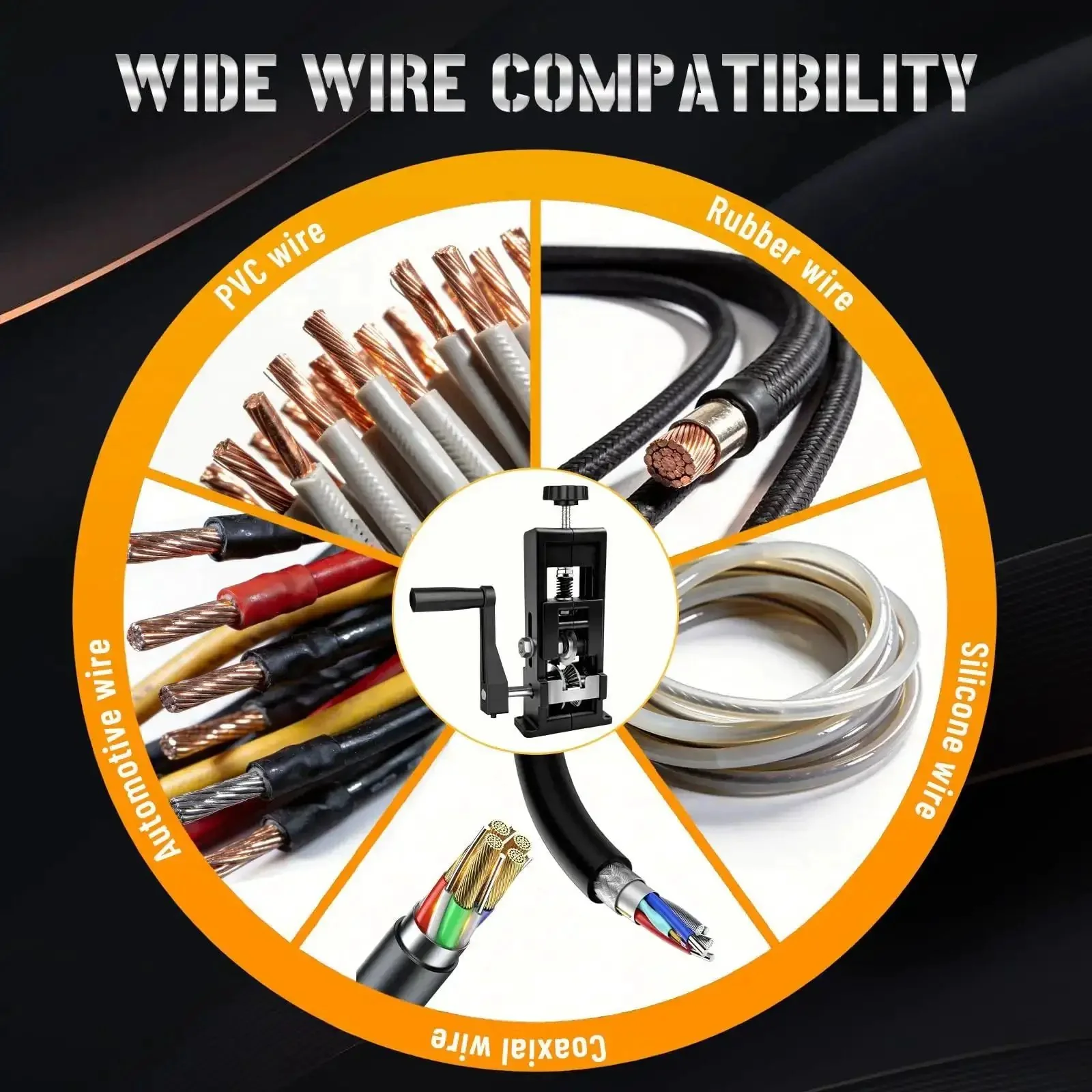 2 In 1 Wire Stripper Machine Drill Powered And Hand Crank For 1 mm To 16 mm Wires Alloy Cable Peeler For Scrap Copper Recycling With Replaceable Blades And Toolkit Heavy Duty Metal Tool - Image 3