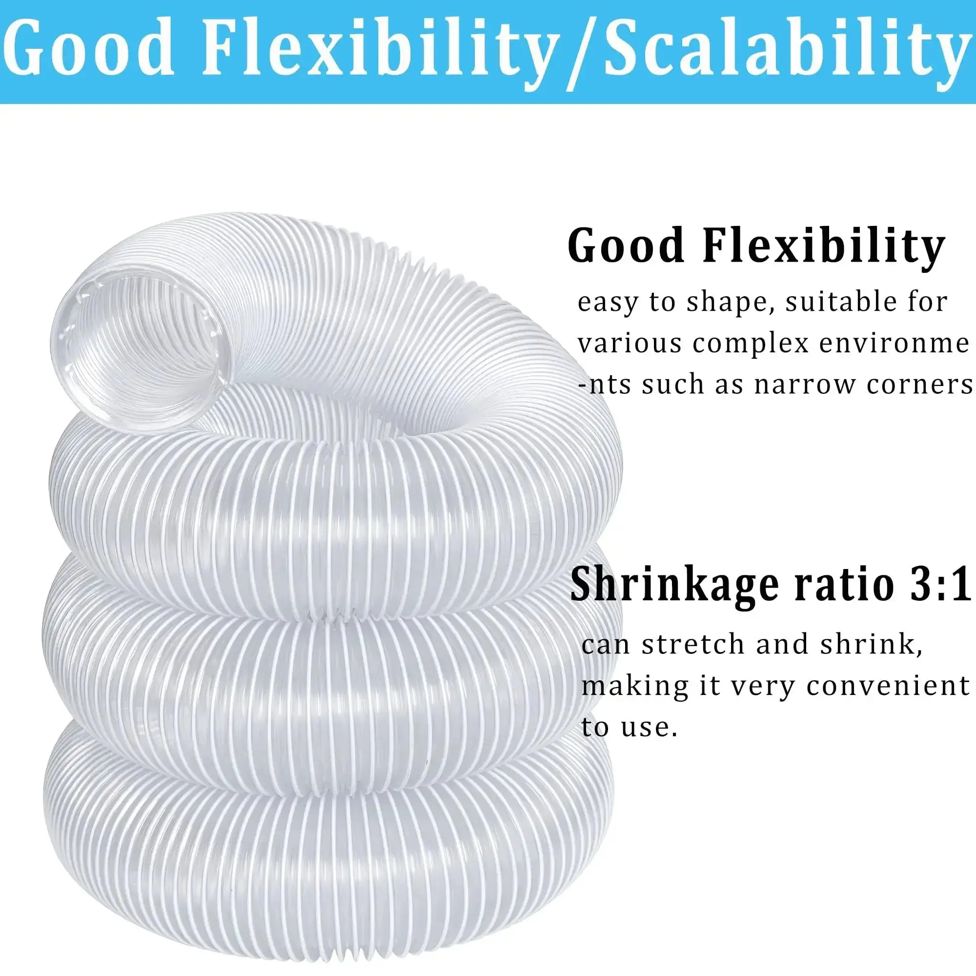 2 Inch By 10 Foot Clear PVC Dust Collection Hose With Carbon Steel Wire For Dust Collectors Table Saws Planers And Woodworking Lightweight Yet Tough As Nails And Puncture Resistant Includes Four Clamps - Image 5