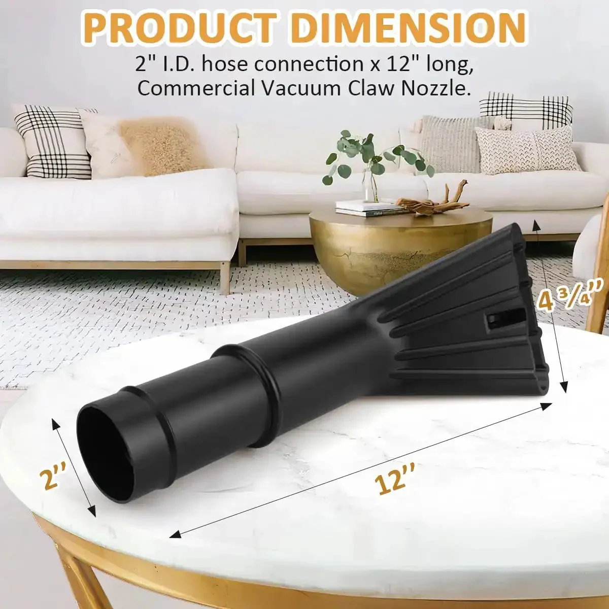 2 Inch By 12 Inch Vacuum Claw Nozzle For Cars, Home Interiors, Boats And Campers, Wet Dry Vacuum Accessory, Narrow Claw Tool Fits 2 Inch Hoses, Durable, Non Clogging, Great For Auto Interiors, RVs, Steps, And Workshops - Image 6