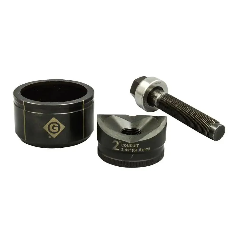 2 Inch Conduit Size Standard Round Knockout Set Workhorse With Knurled Grip Punch Laser Markings And Alignment Marks For Quick Identification USA Made Die And Punch Works With KRW1 Ratchet Wrench Replaces 76BB - Image 5