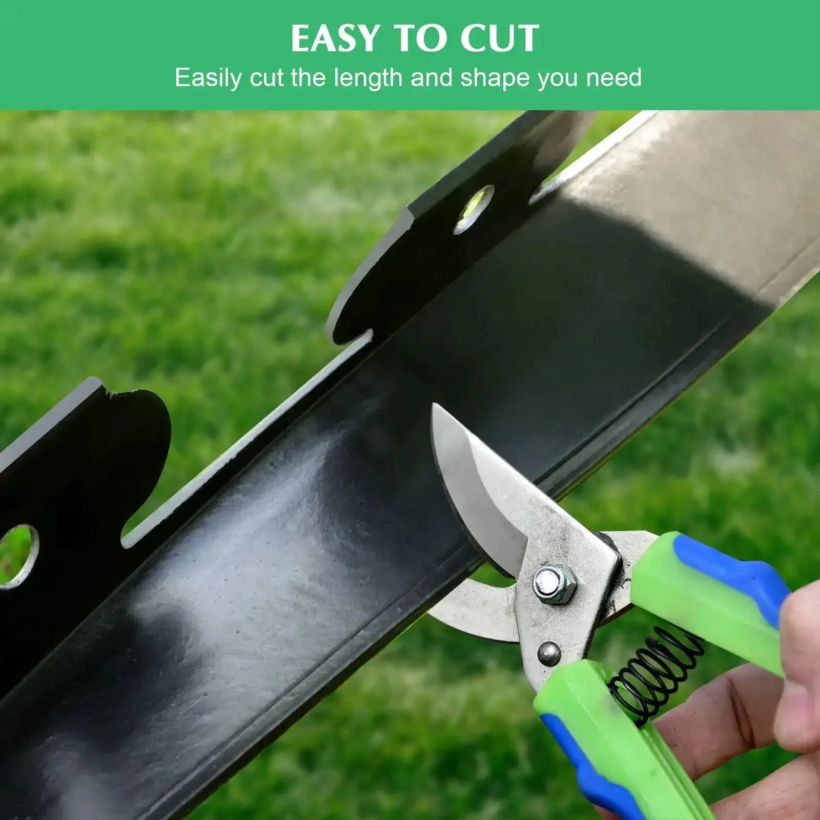 2 Inch Landscape Edging Border Kit With 100 Anchoring Spikes, 66 Foot Flexible Plastic Edge For Garden Beds Lawns Pavers And Pathways, Easy No Digging Install, Durable Weather Ready Black - Image 2