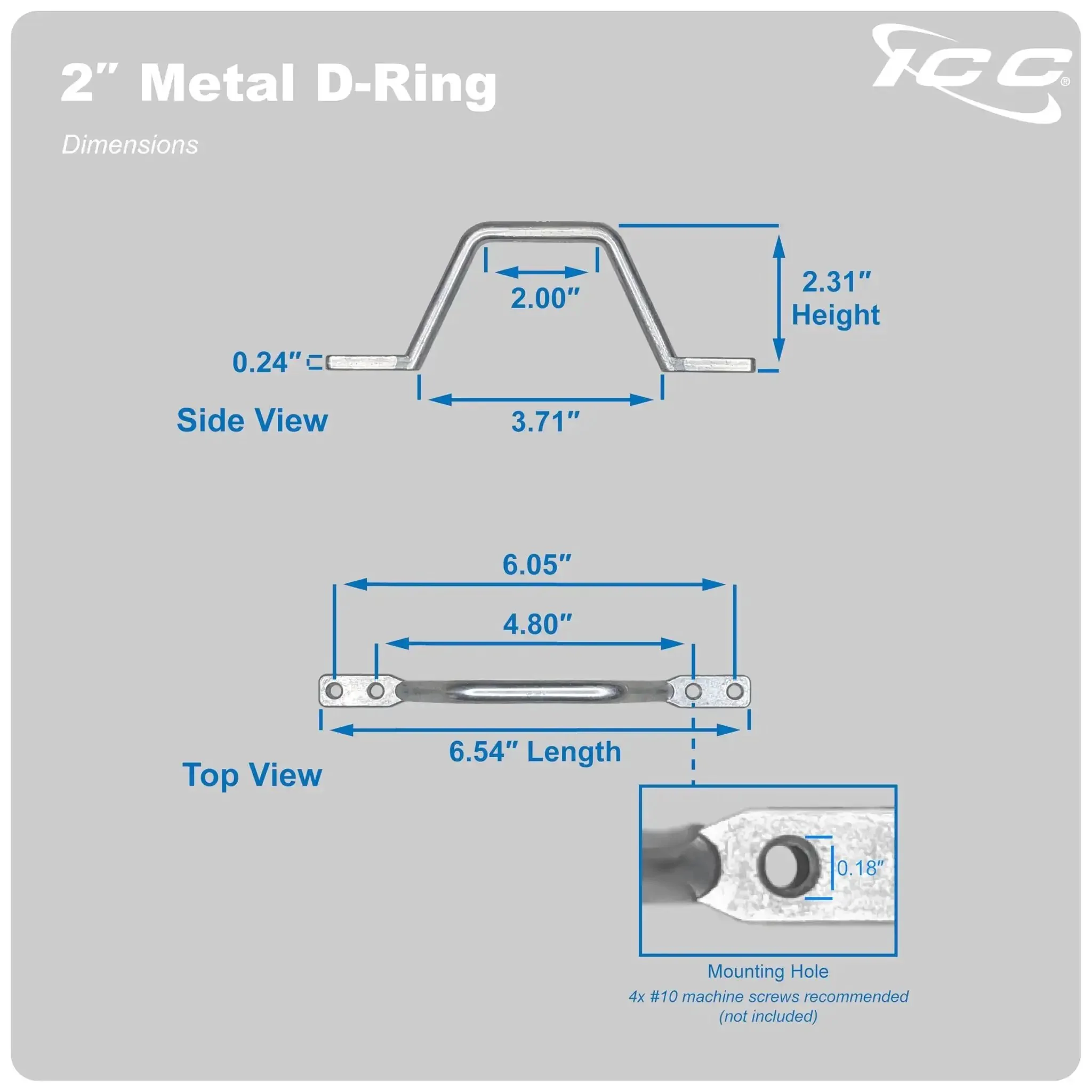 2 Inch Metal Cable Distribution D Ring 25 Pack for Horizontal and Vertical Wall Cable Organization, Cable Hanger and Wire Loop for Structured Wiring, Pro Grade Heavy Duty Aluminum Mounting Solution - Image 2