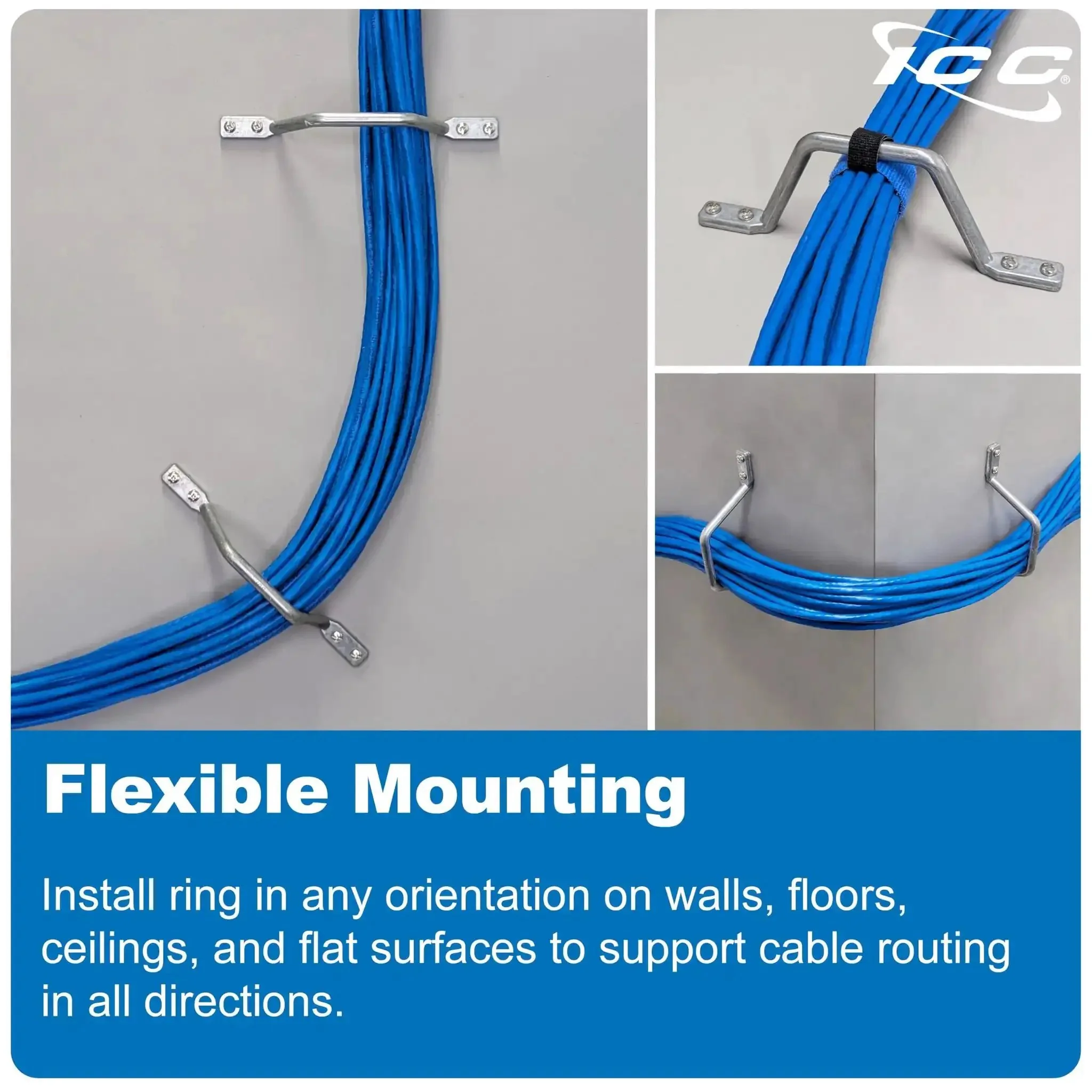 2 Inch Metal Cable Distribution D Ring 25 Pack for Horizontal and Vertical Wall Cable Organization, Cable Hanger and Wire Loop for Structured Wiring, Pro Grade Heavy Duty Aluminum Mounting Solution - Image 7