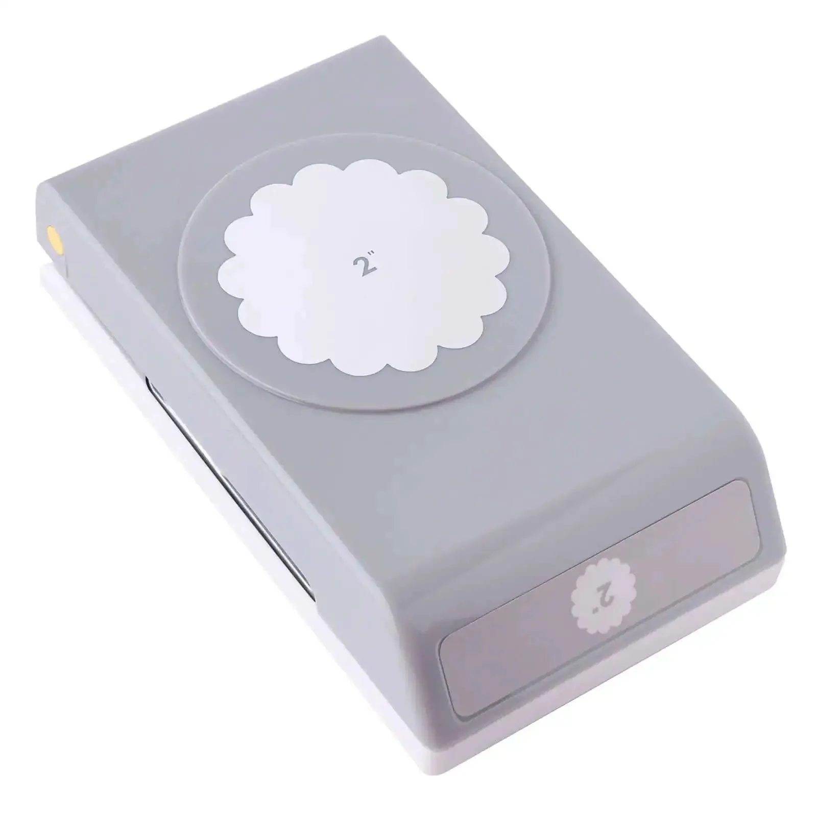 2 Inch Scallop Circle Paper Punch For Scrapbooks And Card Making, Metal Craft Punch With Stackable Design That Locks Shut, Gray Finish, Durable Hand Tool For Greeting Cards, Albums, Diy Projects And Mixed Media Artwork