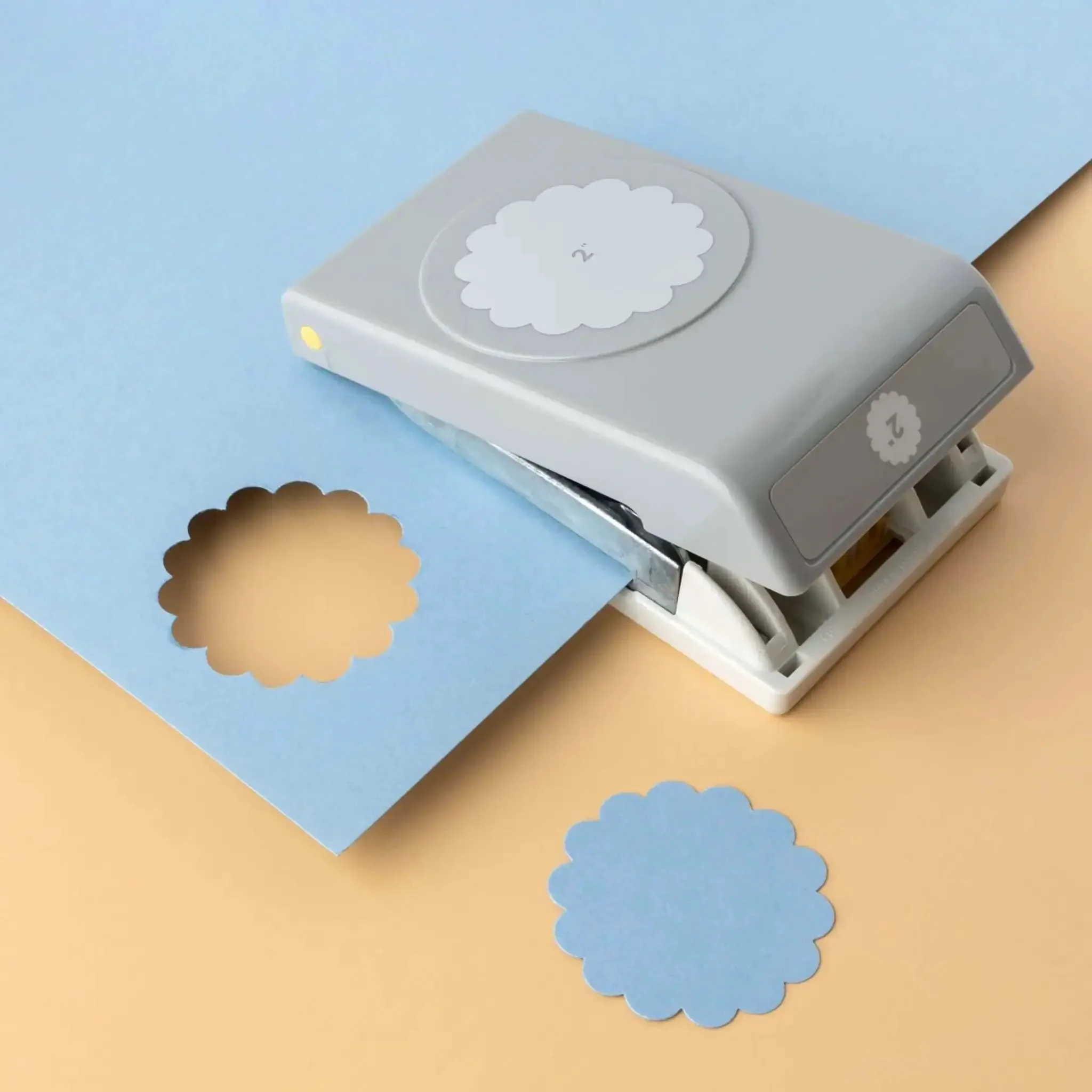 2 Inch Scallop Circle Paper Punch For Scrapbooks And Card Making, Metal Craft Punch With Stackable Design That Locks Shut, Gray Finish, Durable Hand Tool For Greeting Cards, Albums, Diy Projects And Mixed Media Artwork - Image 3