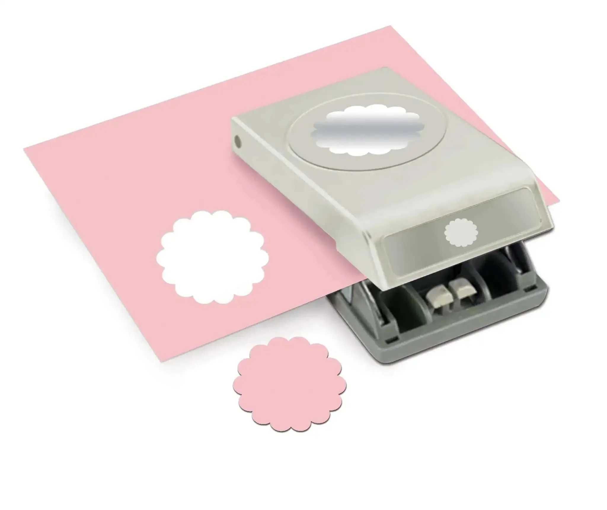 2 Inch Scallop Circle Paper Punch For Scrapbooks And Card Making, Metal Craft Punch With Stackable Design That Locks Shut, Gray Finish, Durable Hand Tool For Greeting Cards, Albums, Diy Projects And Mixed Media Artwork - Image 6