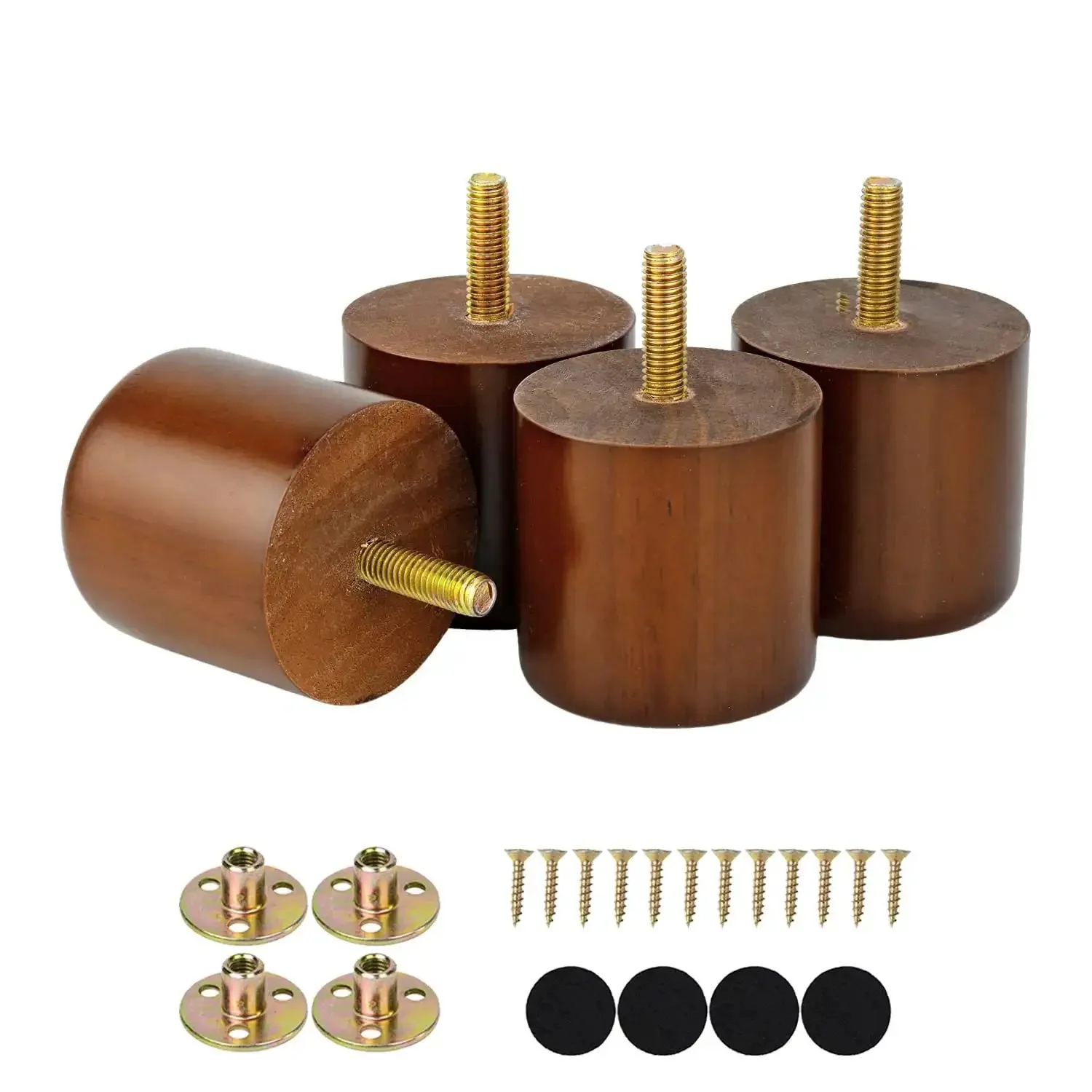 2 Inch Wood Furniture Feet Set Of 4 With Pre Drilled M8 Bolts Not Adjustable Short Solid Hardwood Replacement Legs For Ottoman Dresser Chair Modern Minimalist Column Style Easy To Install