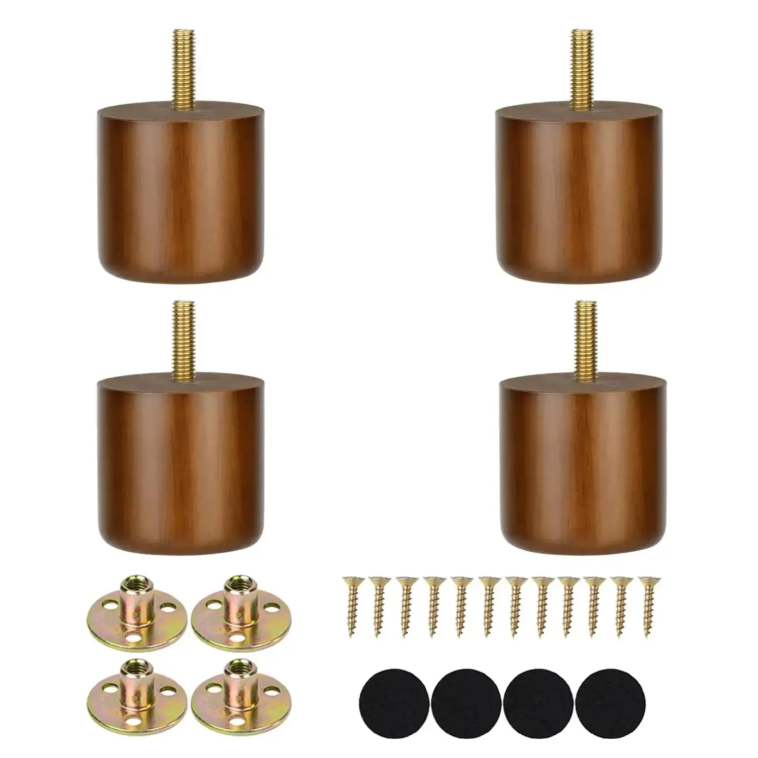 2 Inch Wood Furniture Feet Set Of 4 With Pre Drilled M8 Bolts Not Adjustable Short Solid Hardwood Replacement Legs For Ottoman Dresser Chair Modern Minimalist Column Style Easy To Install - Image 7