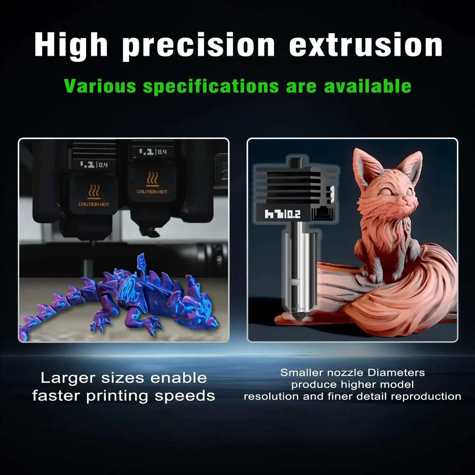 2 Pack 0.2mm Hardened Steel Hotend Kit For H2D H2S H2C P2S With Quick Swap Nozzle And Two Silicone Socks High Temp Extruder Print Head Upgrade For PLA PETG TPU ABS - Image 7