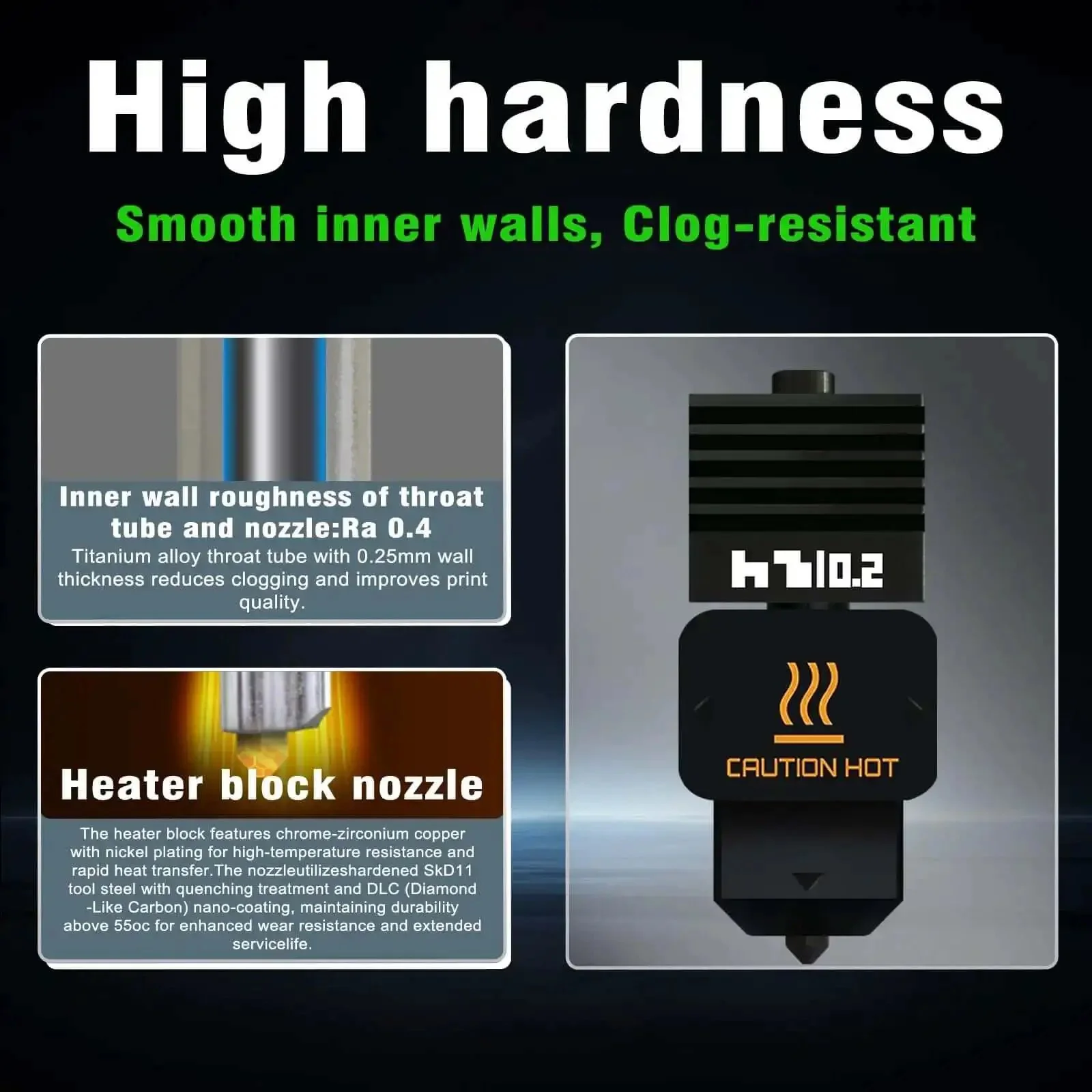 2 Pack 0.2mm Hardened Steel Hotend Kit For H2D H2S H2C P2S With Quick Swap Nozzle And Two Silicone Socks High Temp Extruder Print Head Upgrade For PLA PETG TPU ABS - Image 8