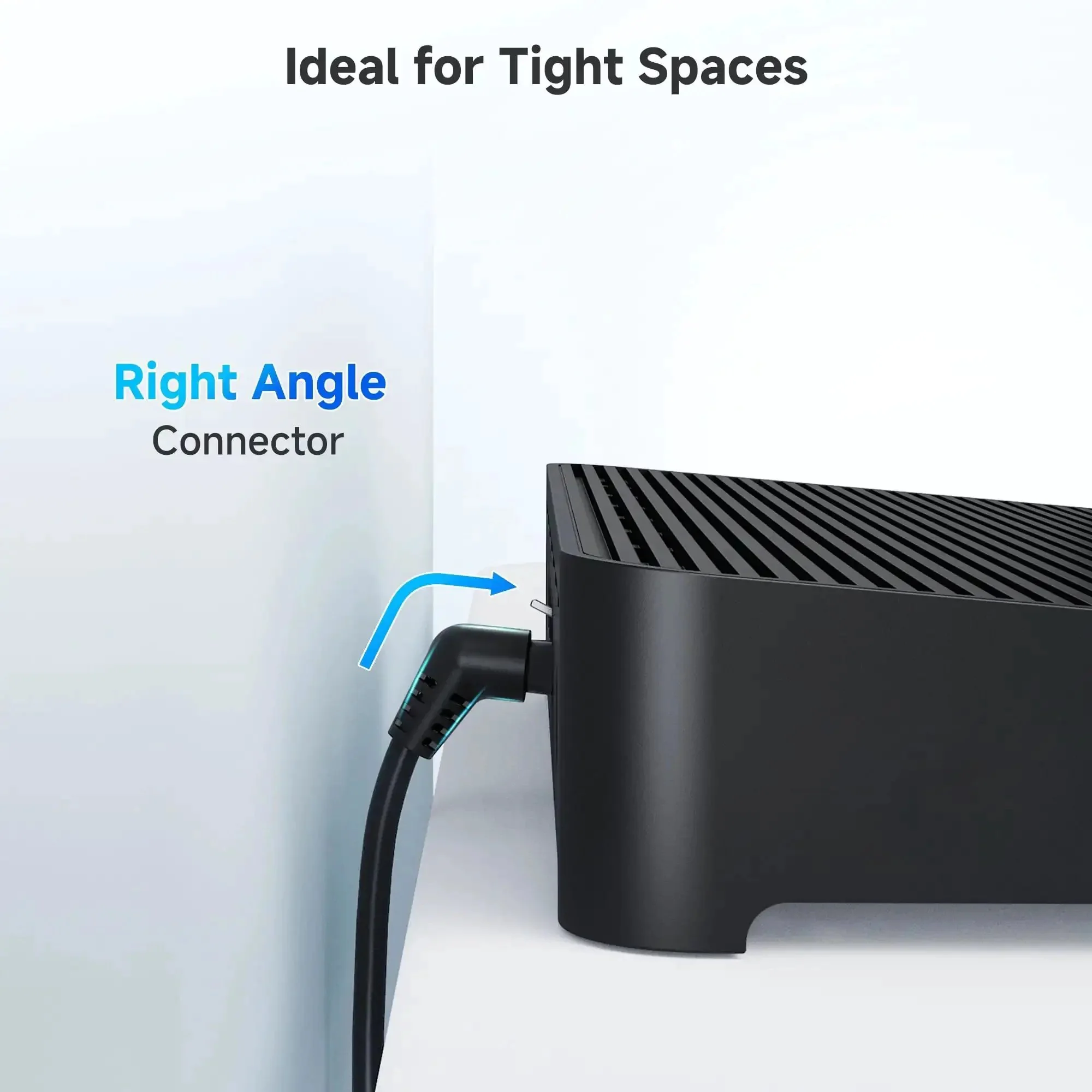 2-Pack 10Gbps Cat6 Ethernet Patch Cable Right Angle With 360-Degree Rotatable Connectors, 1ft Ultra-Flex PVC Jacket For Tight Spaces, Black Great For Gaming, Streaming, And Fast, Stable Network Or Router Setup - Image 4