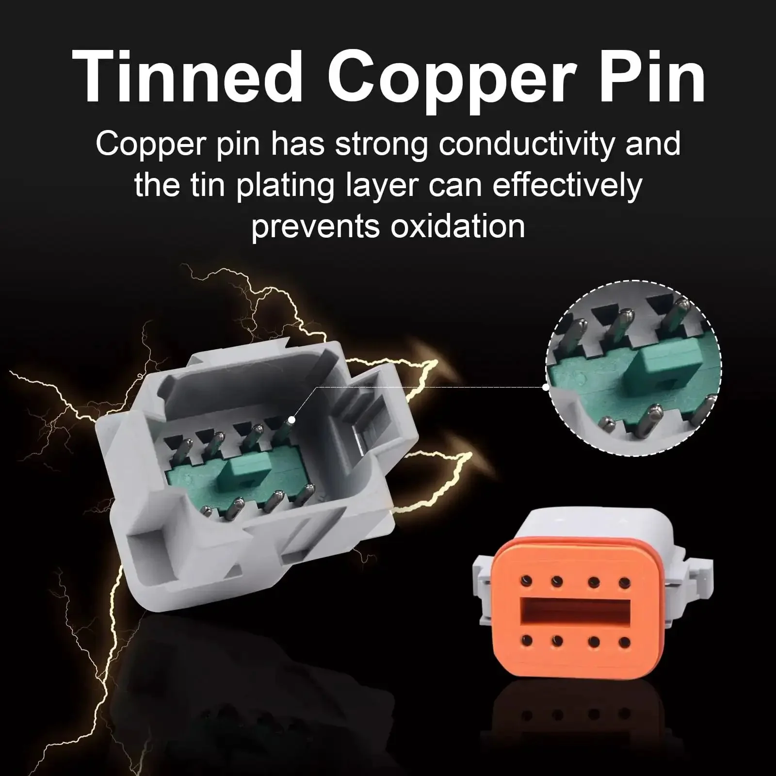 2 Pack 12 Pin Waterproof DT Connector Set With Male And Female Wires, 16 AWG 105 C Rated 600V Cables, Tin Plated Copper Pins, Heat Shrink Tubes, Built For Auto Electrical Wiring And Sealed Connections - Image 6
