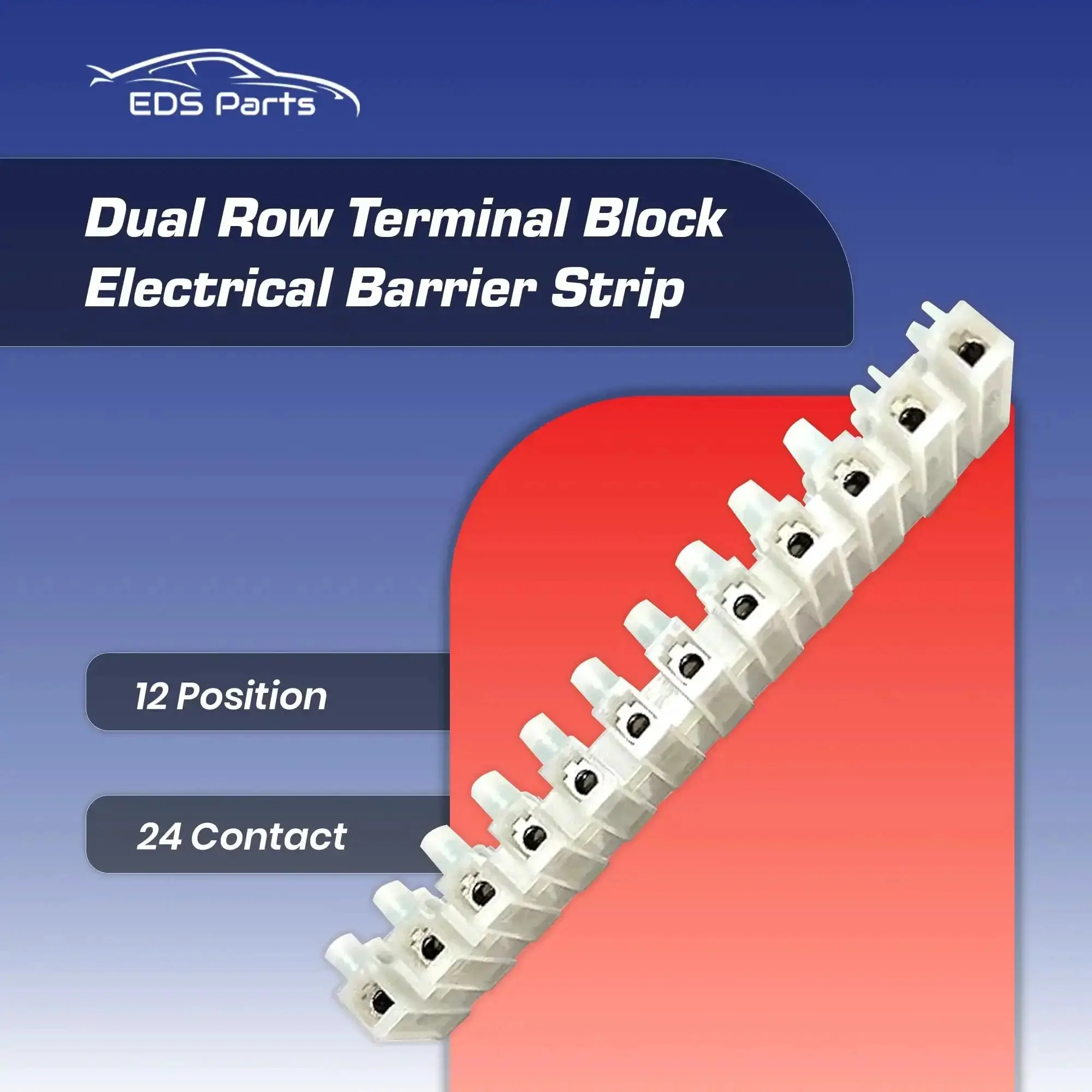 2 Pack 12 Position 24 Contact Terminal Block Barrier Strip Dual Row With Screw Connector For HVAC Panels Chassis Mount 30 Amp 300V Heavy Duty Electrical Wiring Block - Image 8