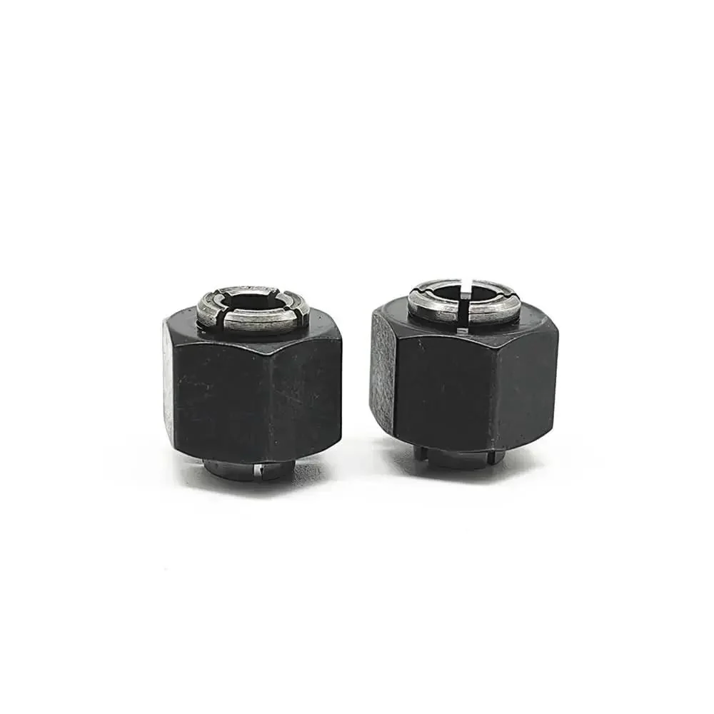 2 Pack 1/4 Inch Router Collet With Nut Replacement For A24215SV And DWP611 Series Routers, Quick Install, Beefy Clamp, Ultra Durable Build, Black Finish, Replaces DWP611PK Variants - Image 2