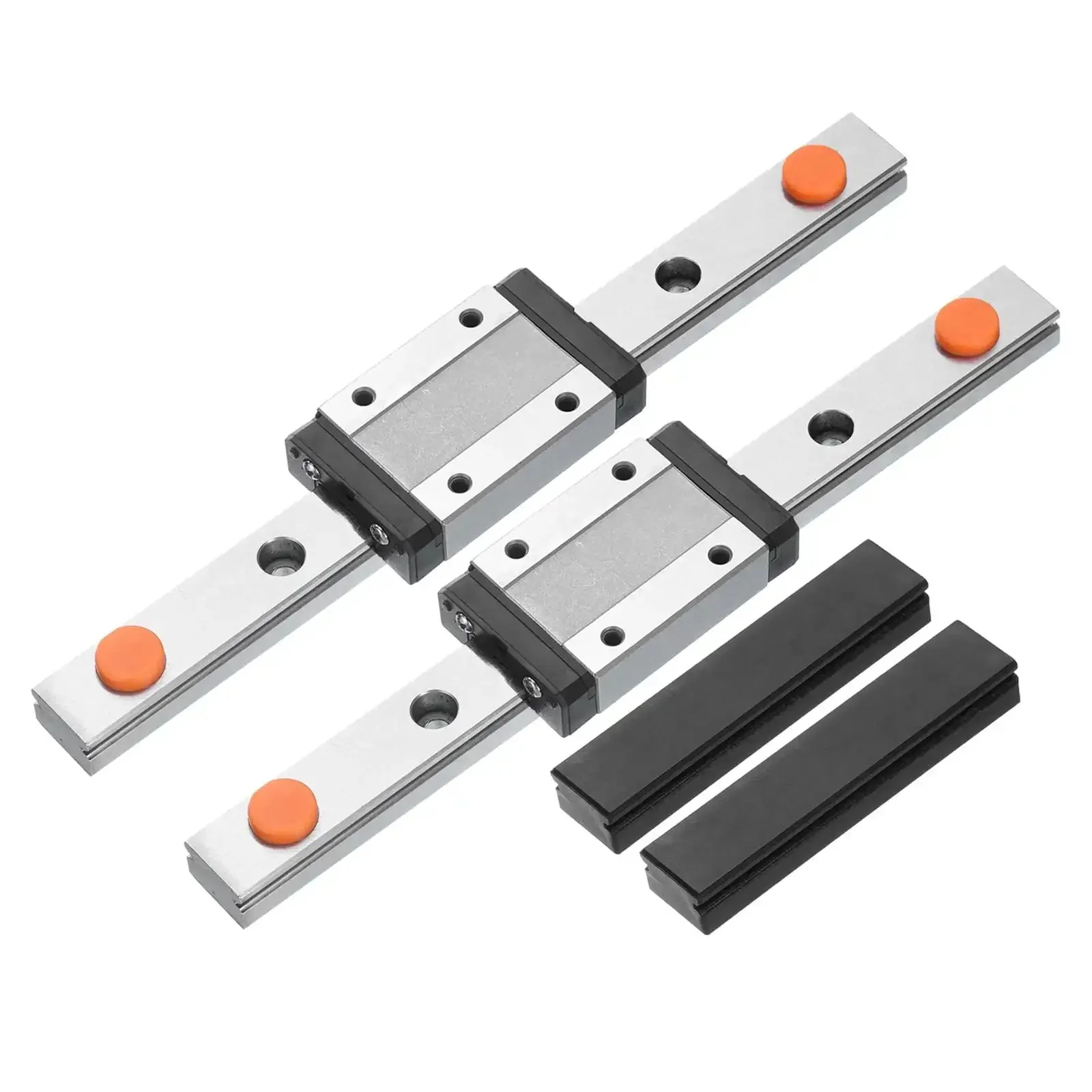 2 Pack 150mm MGN12 Linear Guide Rail Kit With 2 MGN12H Carriage Blocks And Mini Linear Guides For DIY 3D Printers And CNC Machines Bearing Steel Black